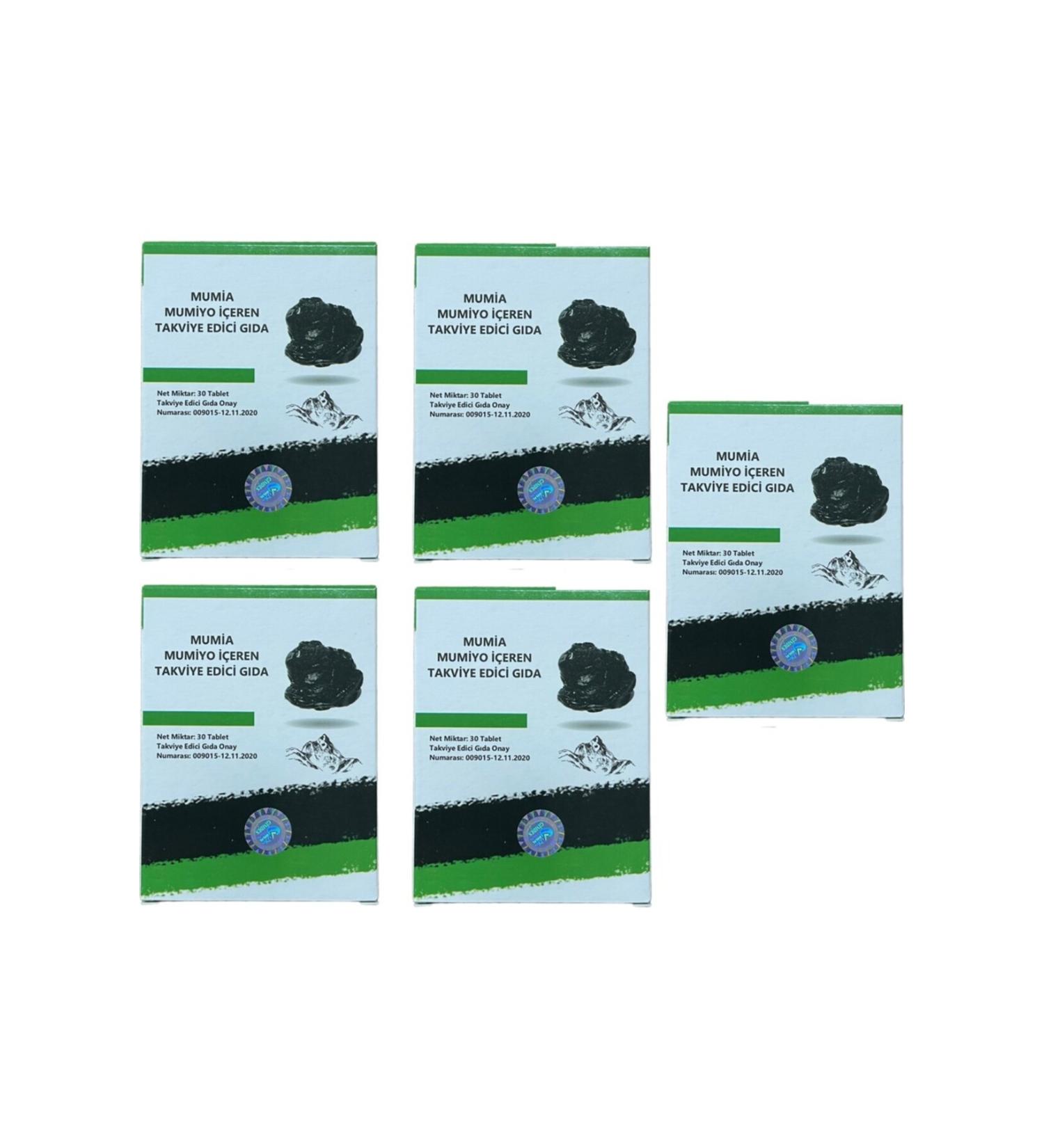 MUMIA SUPPLEMENTARY FOOD CONTAINING MUMIO 0 Pure Mumiyo 30 Tablets Shilajit Imported from Kyrgyzstan (5 Pieces)