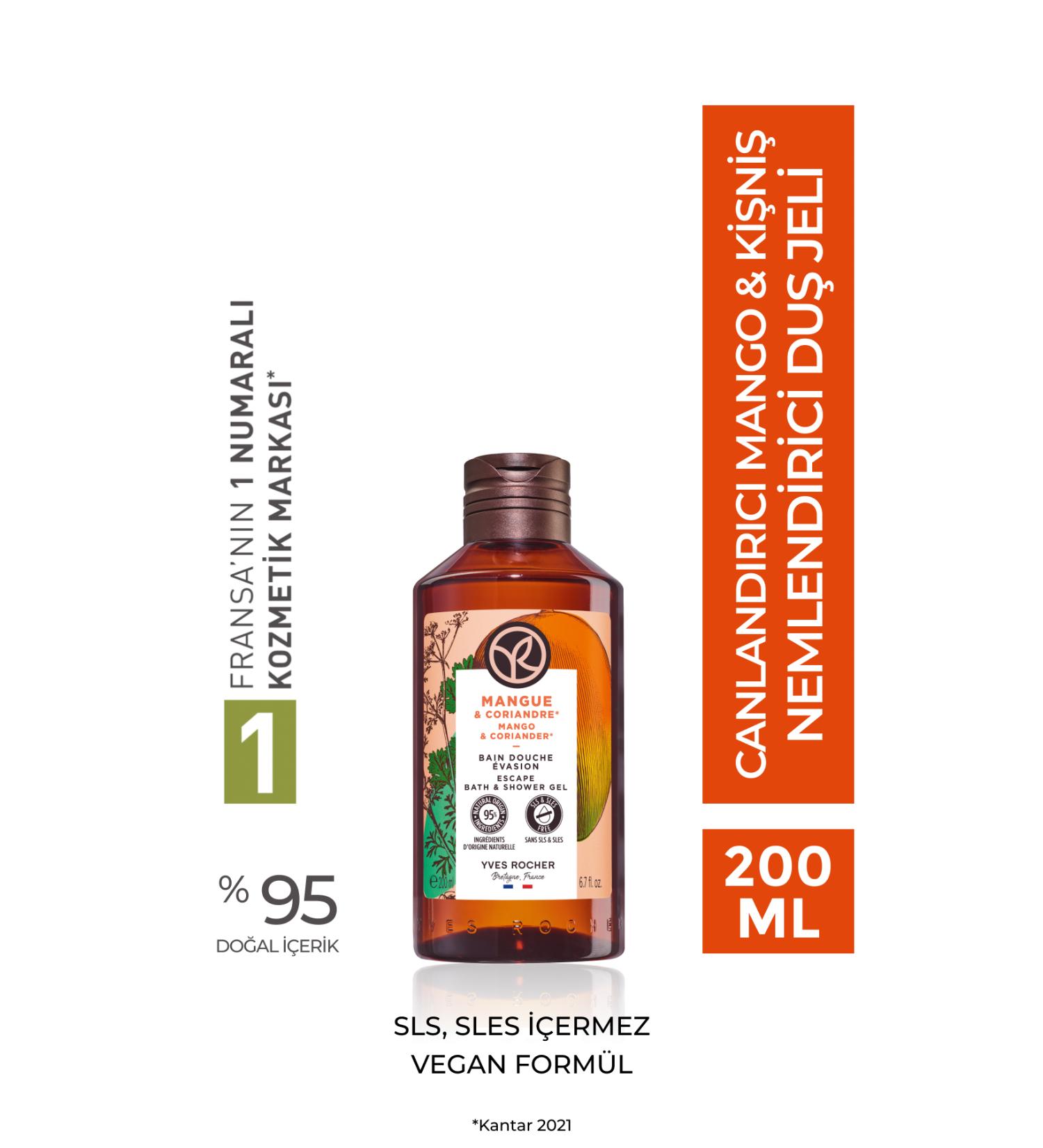 Yves Rocher Deep Cleansing Refreshing Mango Coriander Scented Shower Gel 200ml eleg.2910