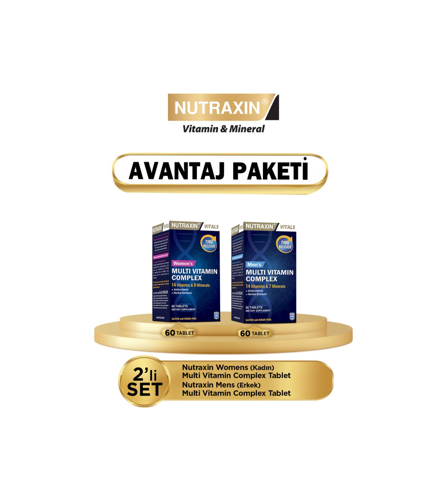 Nutraxin Multi Vitamin Complex 60 Tablets (Male - Female) Advantageous Package