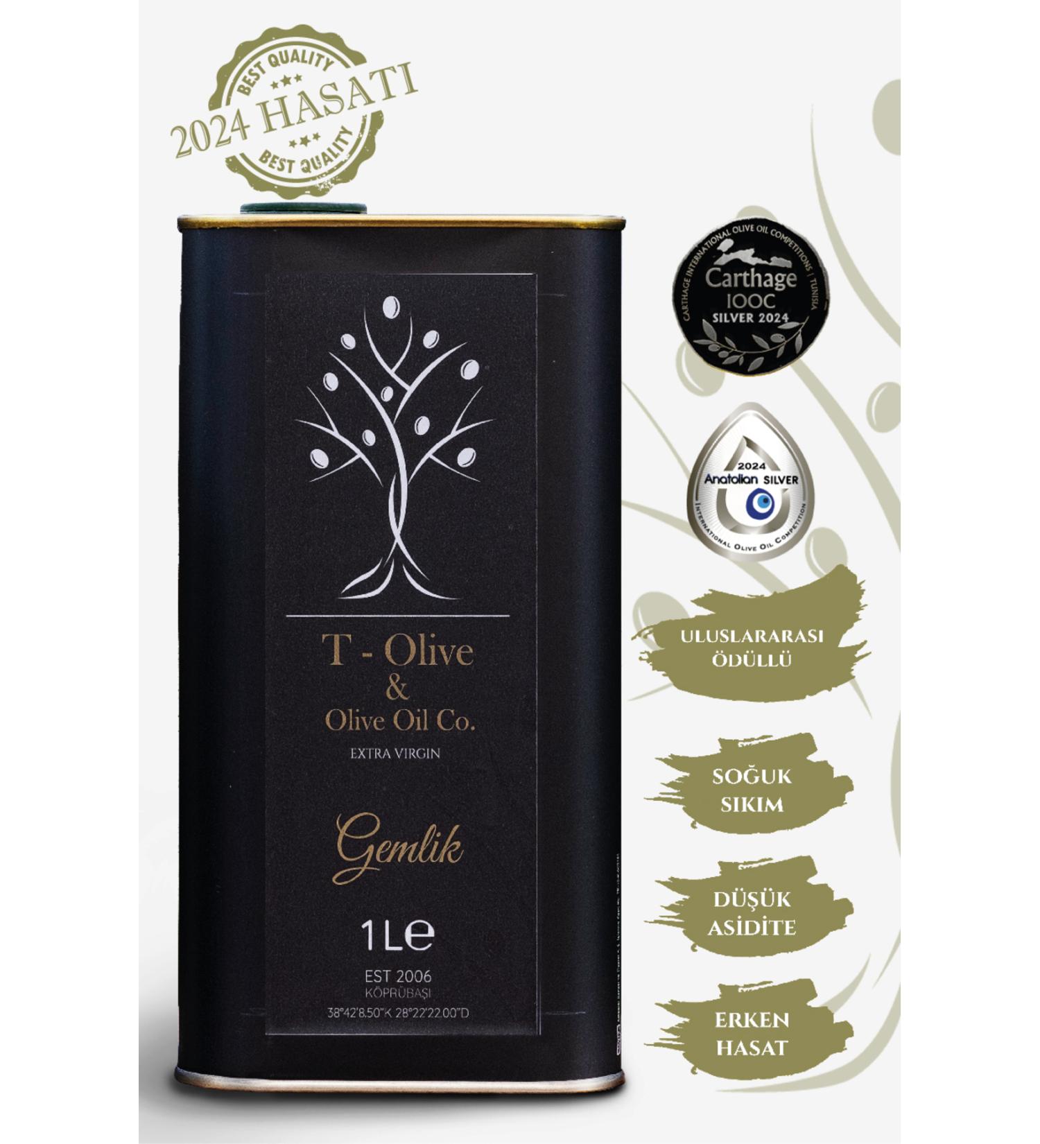 T Olive&Olive Oil Co. Mature Harvest Gemlik Natural Extra Virgin Olive Oil 1 L - Buy Online on GoSupps.com