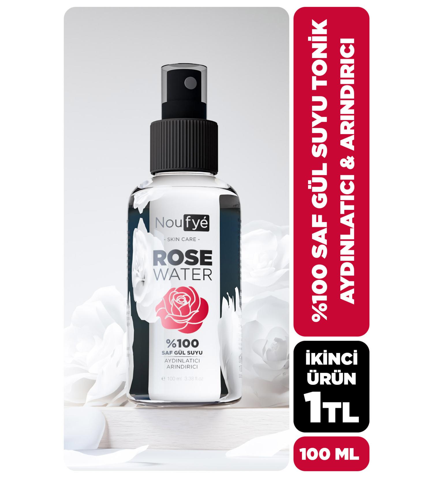 NOUFYE 0 Pure Rose Water Brightening and Purifying Skin Tonic Natural Rose Water Tonic 100 ml - Buy Online on GoSupps.com