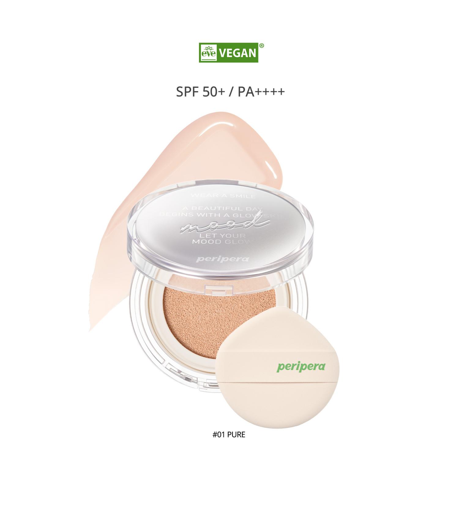 PERIPERA Natural Glowing Vegan Cushion PERIPERA Mood Vegan Glow Cushion SPF50+ PA++++ (1 Pure) - Buy Online on GoSupps.com