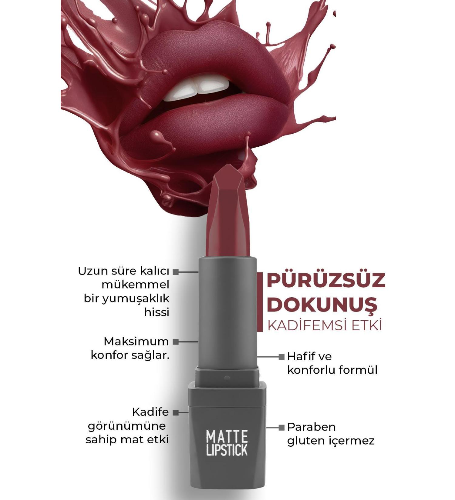 Alix Avien 419 Berry Basket Matte Lipstick - Non-Drying Smooth Touch Velvety Effect - Matte Lipstick