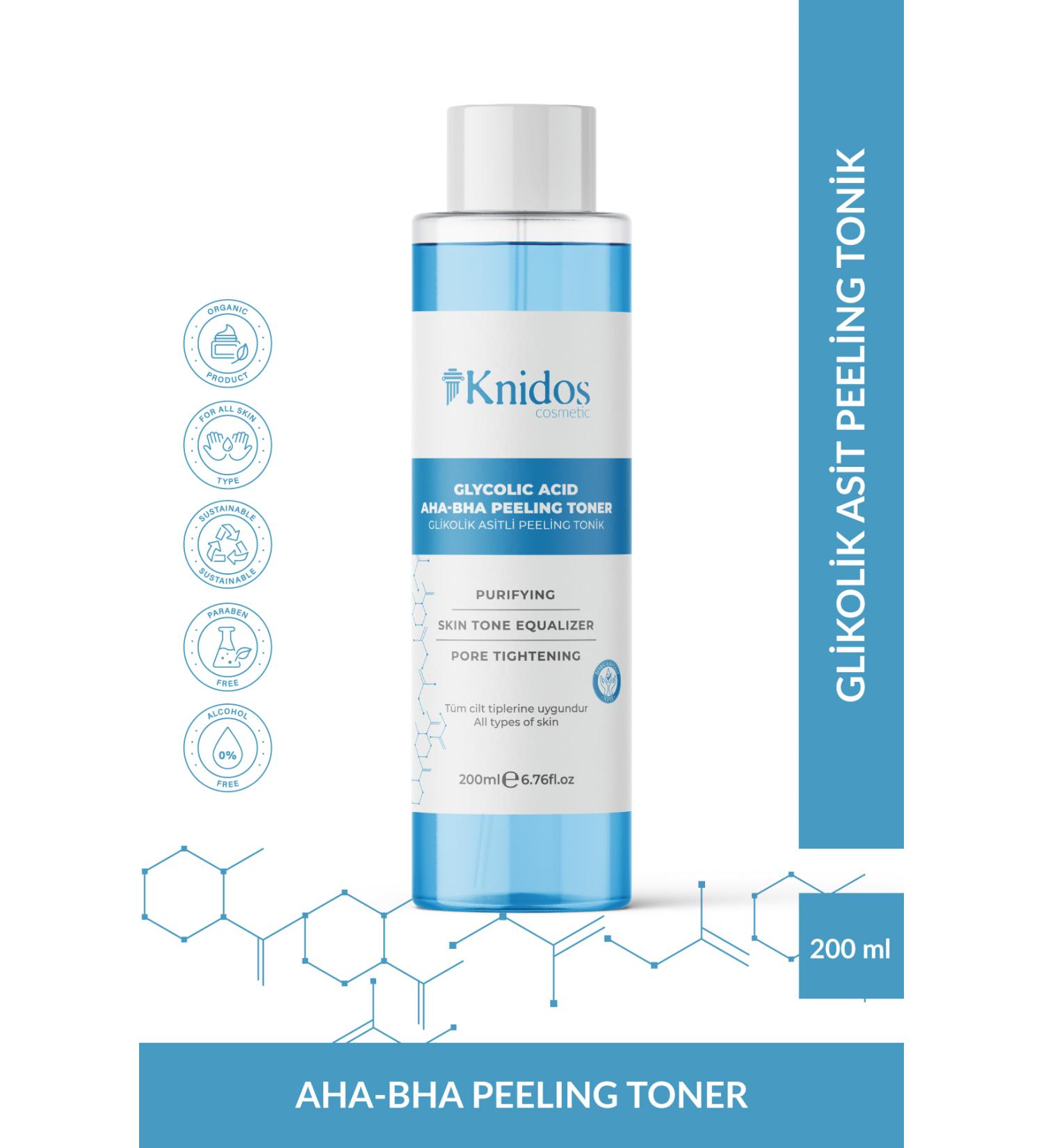 KNIDOS COSMETIC PURIFYING & REPAIRING GLYCOLIC ACID AHA BHA PEELING TONIC 200 ML