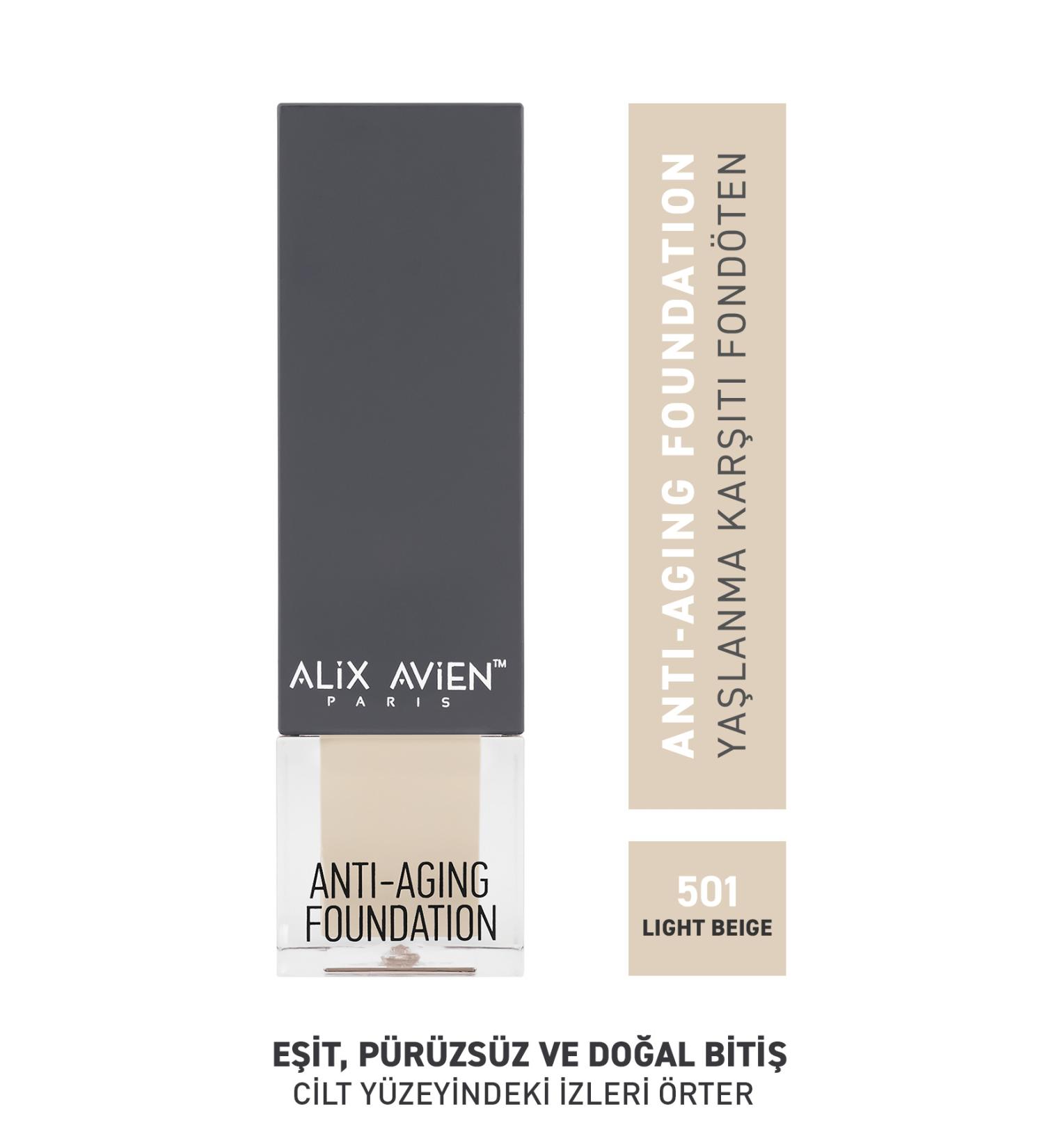 Alix Avien Anti Aging Foundation - Anti Aging Foundation 501 Light Beige Spf 15 - 35 ml - Buy Online on GoSupps.com