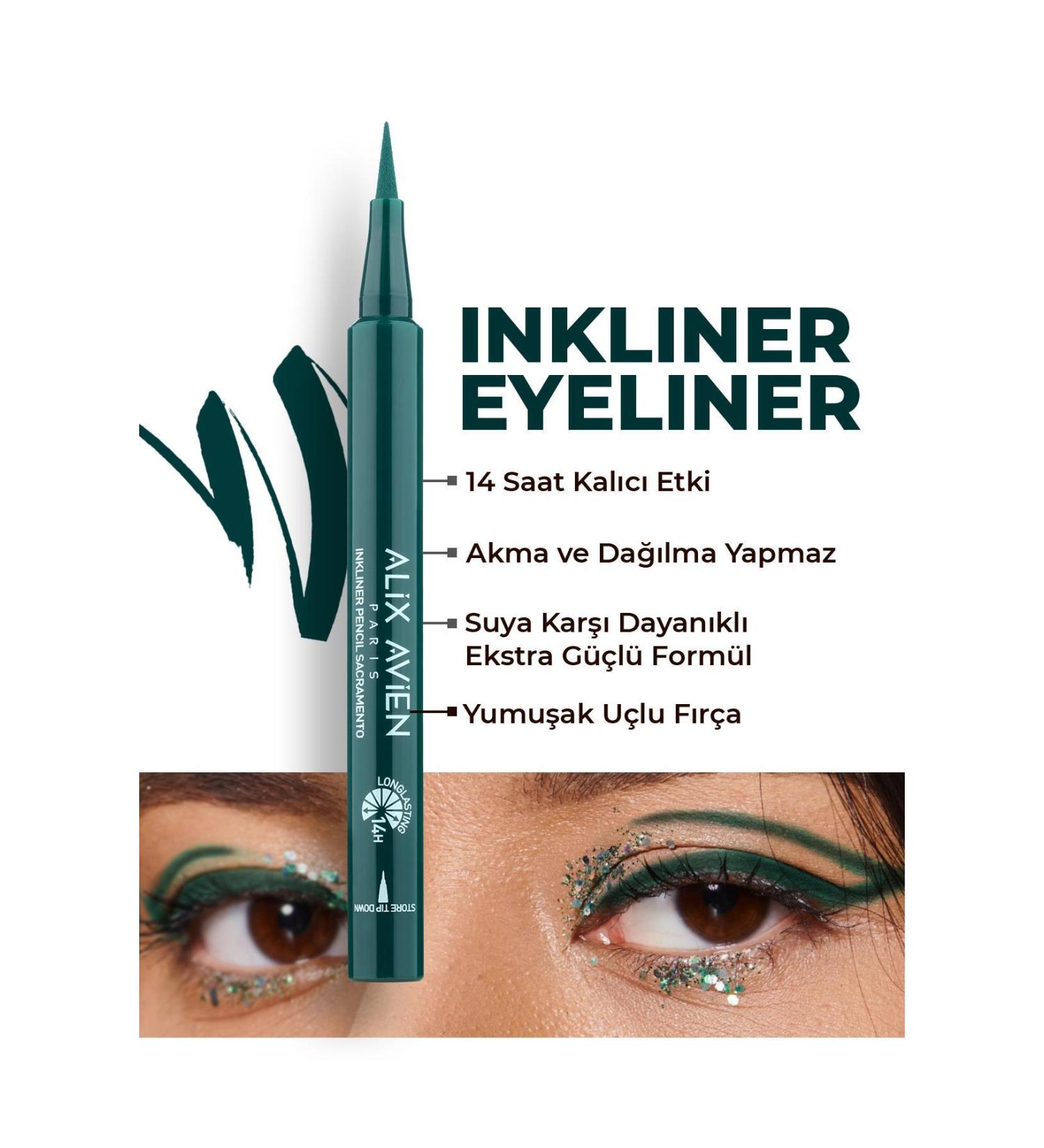 Alix Avien Inkliner Eyeliner Pencil Sacramento - Extra Sacramento Green - 14 Hour Lasting Effect Eye Pencil - Buy Online on GoSupps.com