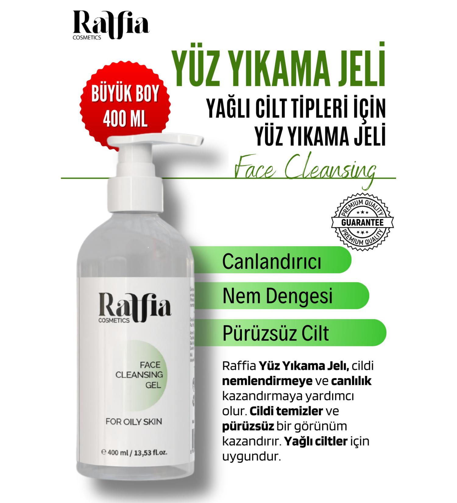 Raffia Cosmetics Face Wash Gel for Oily Skin 400ml Pore Tightener Anti-Acne and Anti-Blackhead - Buy Online on GoSupps.com