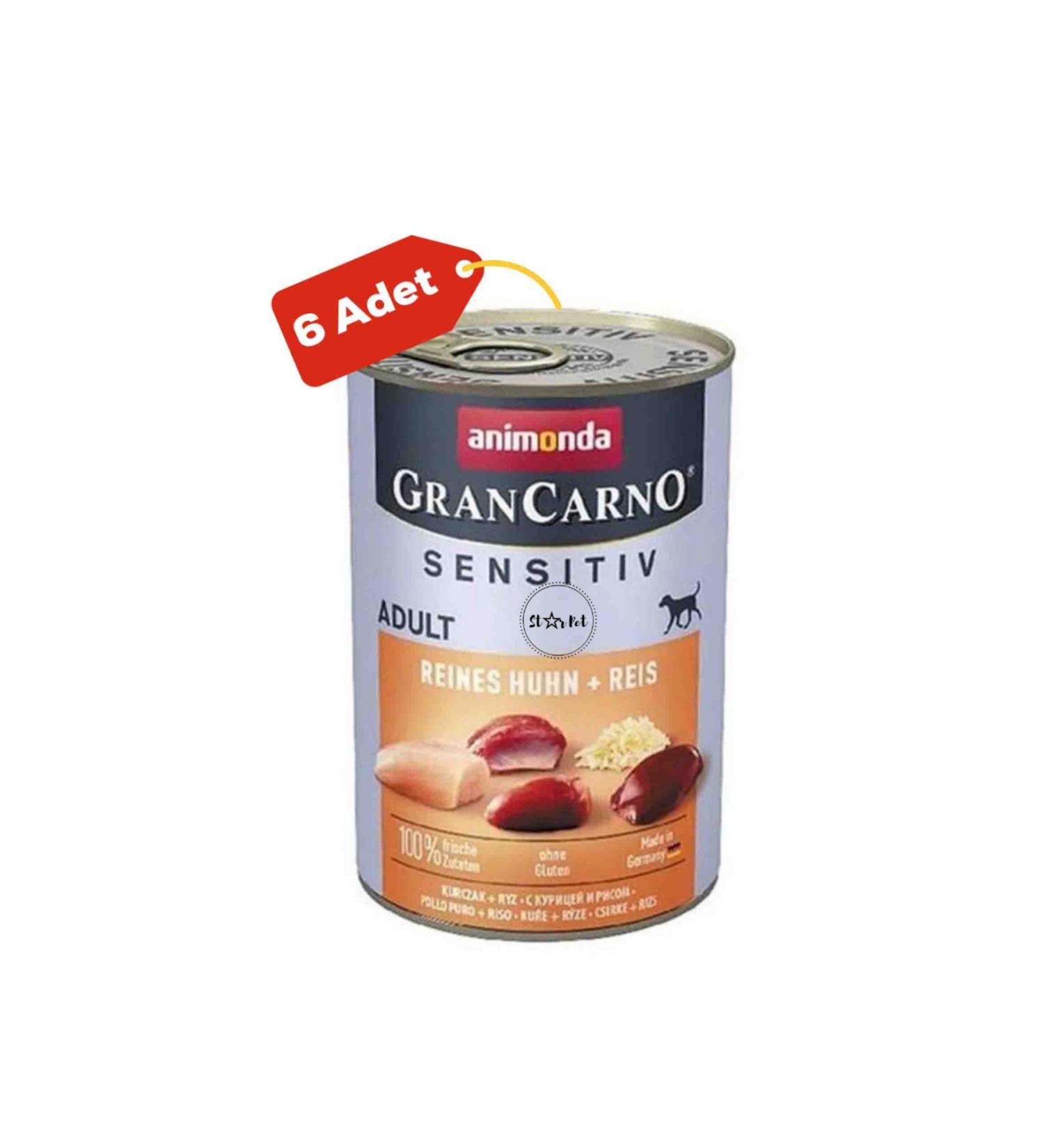 Animonda Gran Carno Sensitive Chicken and Rice Adult Dog Canned Food 400 Gr
