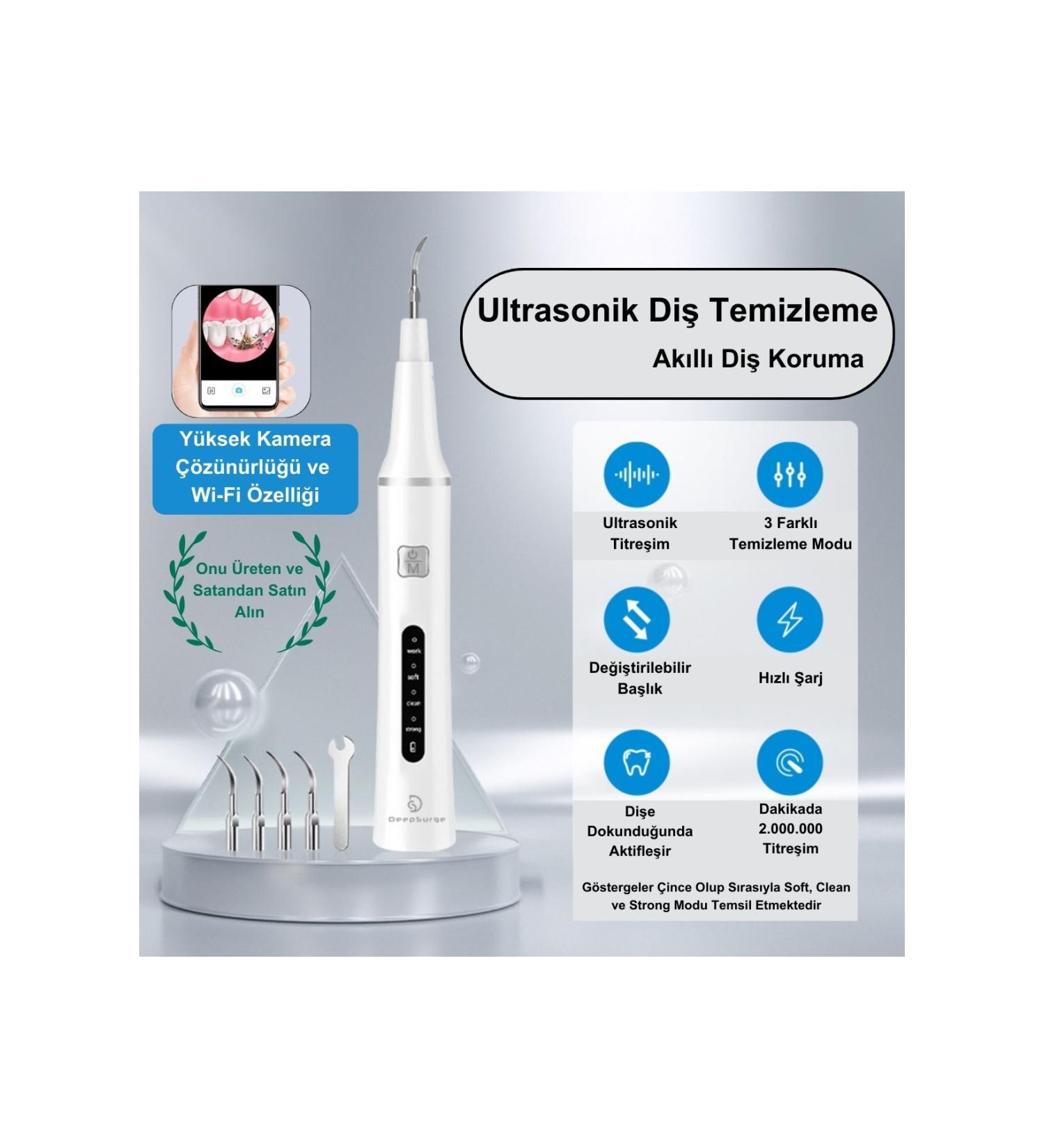 DeepSurge Camera Dental Tartar Remover Plaque and Stain Cleaner Teeth Whitening - Buy Online on GoSupps.com