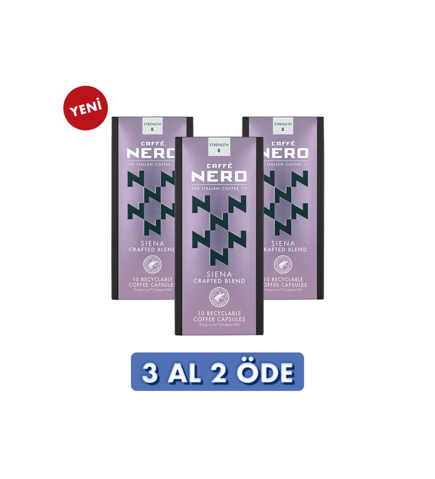 Caff Nero Capsule Coffee Siena 3 Boxes (30 CAPSULES)