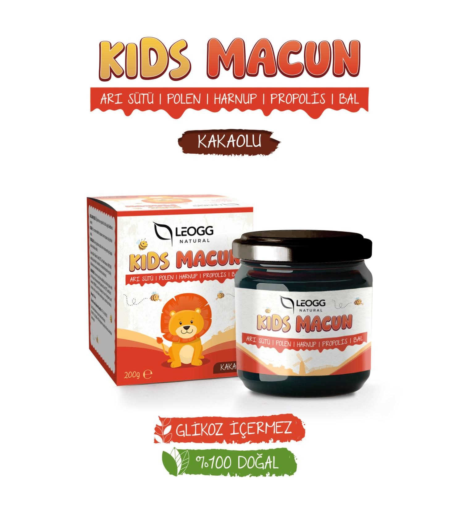 Leogg Natural Kids Paste Special for Children Royal Jelly Molasses Honey Propolis Pollen and Cocoa - Buy Online on GoSupps.com