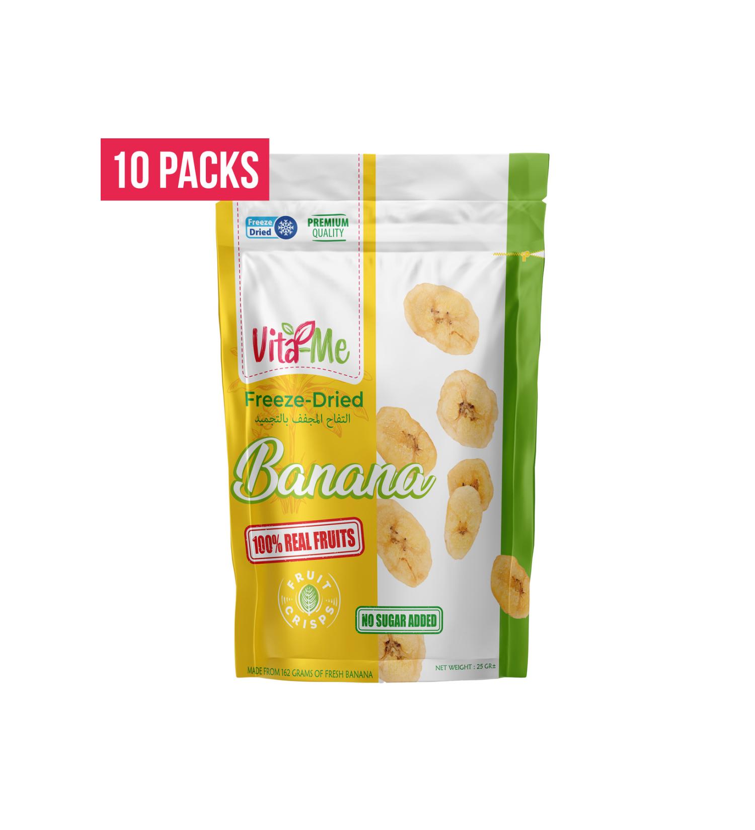 Vita-Me Freeze Dried Banana 25 Grams - Freeze Dried Crispy Banana Snack 10 Pieces