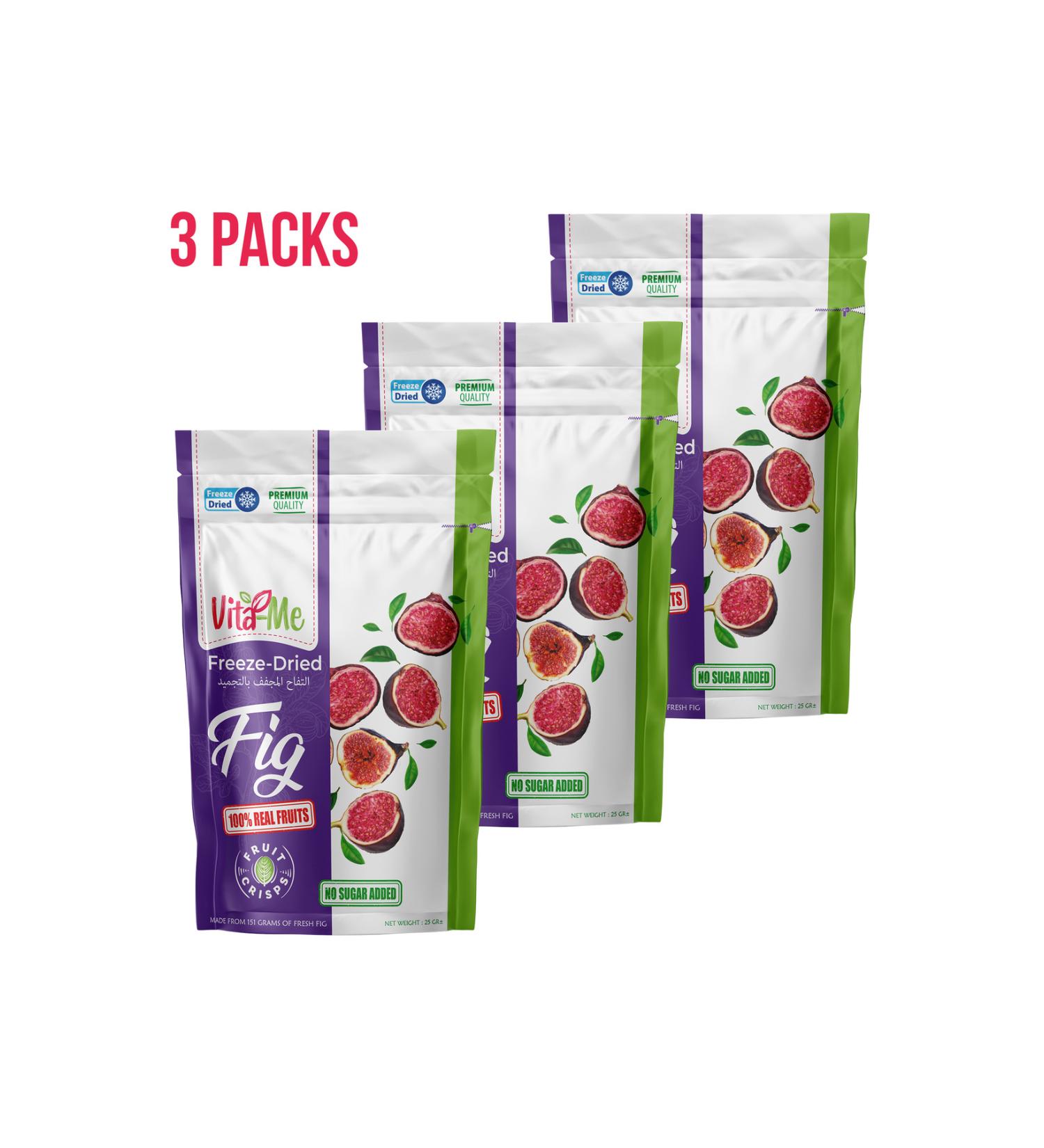 Vita-Me Freeze Dried Fig 25 Gram - Freeze Dried Crispy Fig Snack 3 Pieces