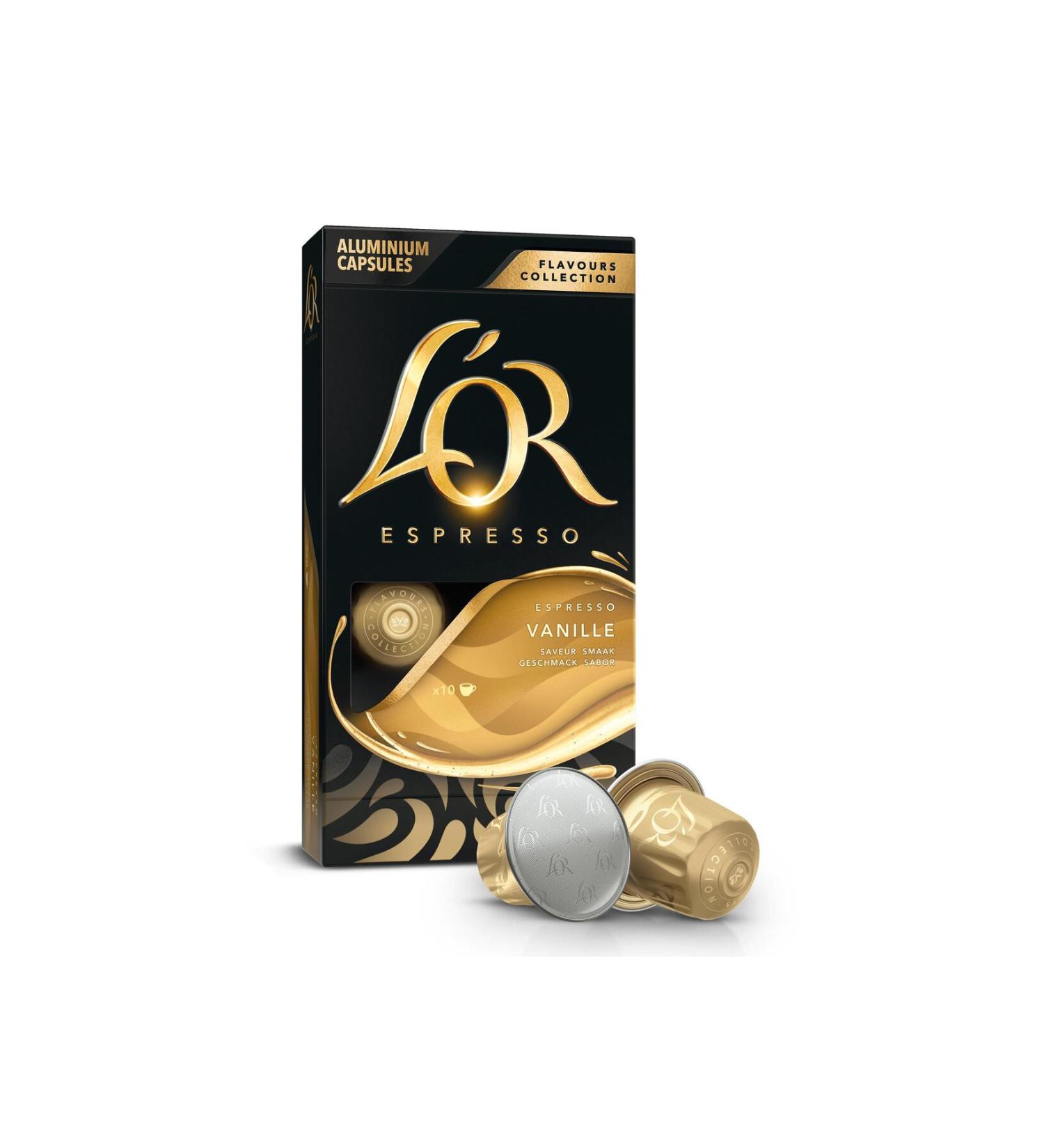 L'OR Vanilla Flavored Nespresso Compatible Aluminum Coffee Capsules Pack of 10
