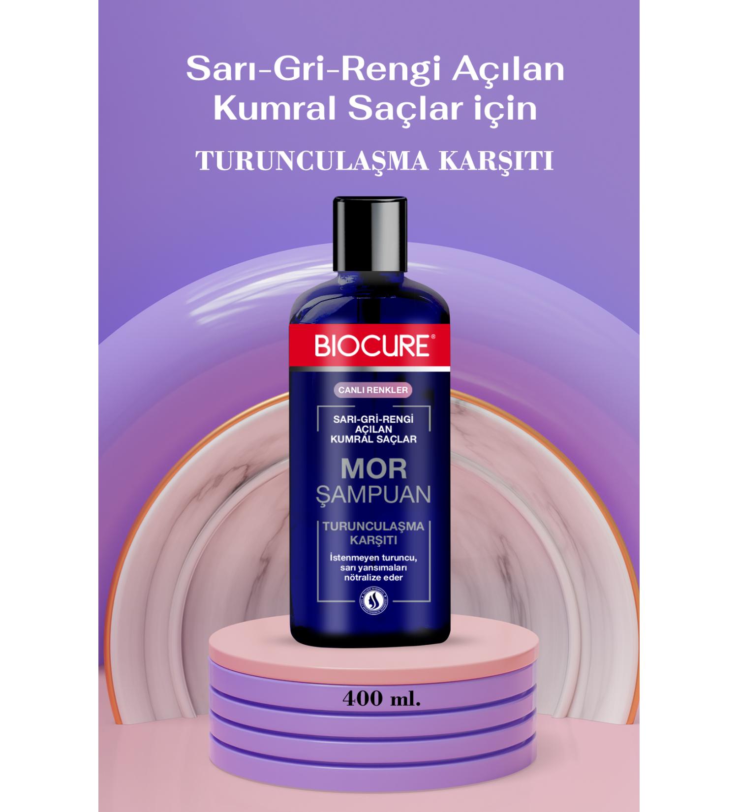 Biocure Anti-Orange Purple Shampoo / For Blonde Hair That Has Lightened Its Yellow-Grey Color 400 ml - Buy Online on GoSupps.com