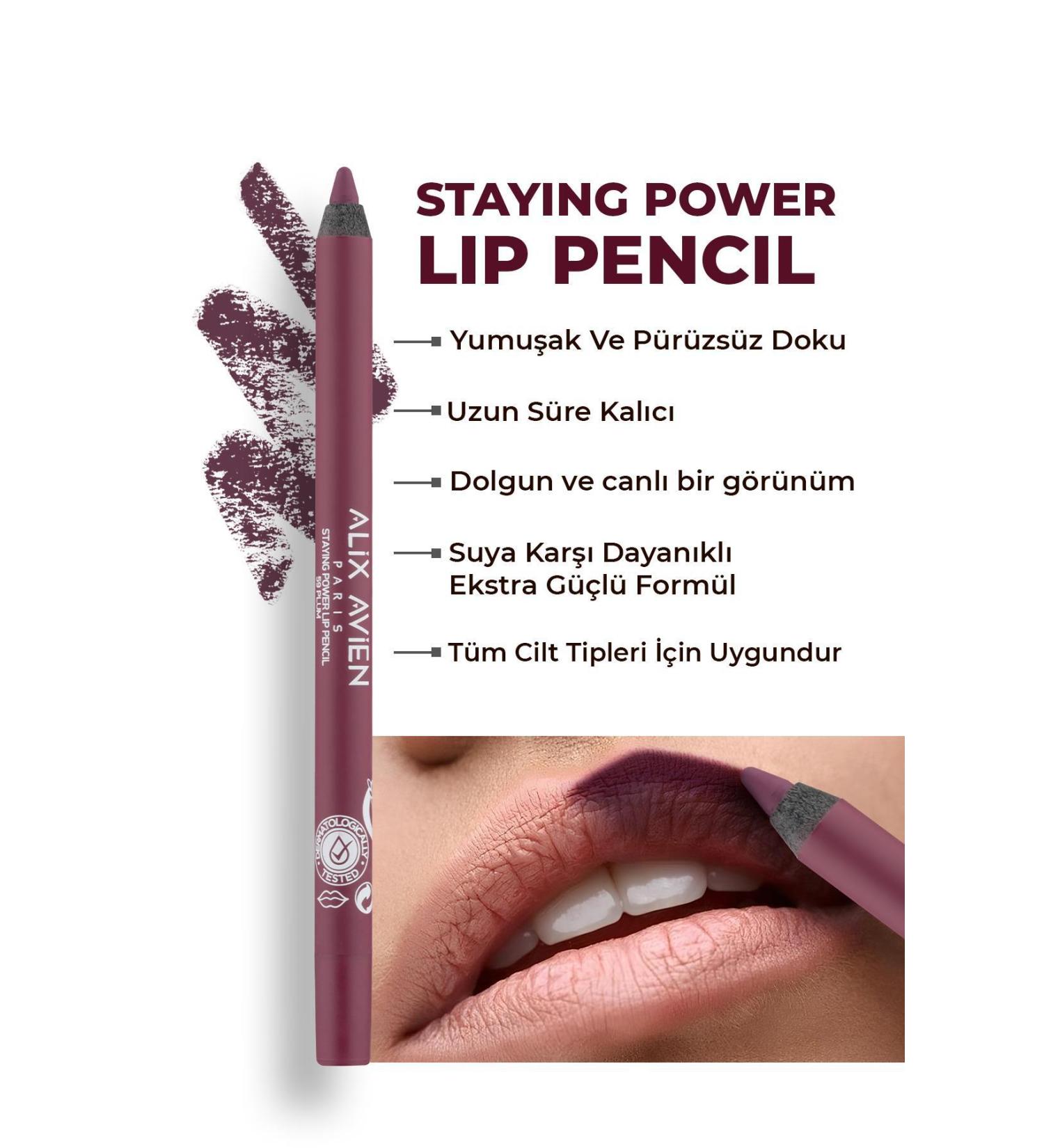 Alix Avien Long-Lasting Waterproof Lip Pencil - Staying Power Lip Pencil 59 Plum - Buy Online on GoSupps.com