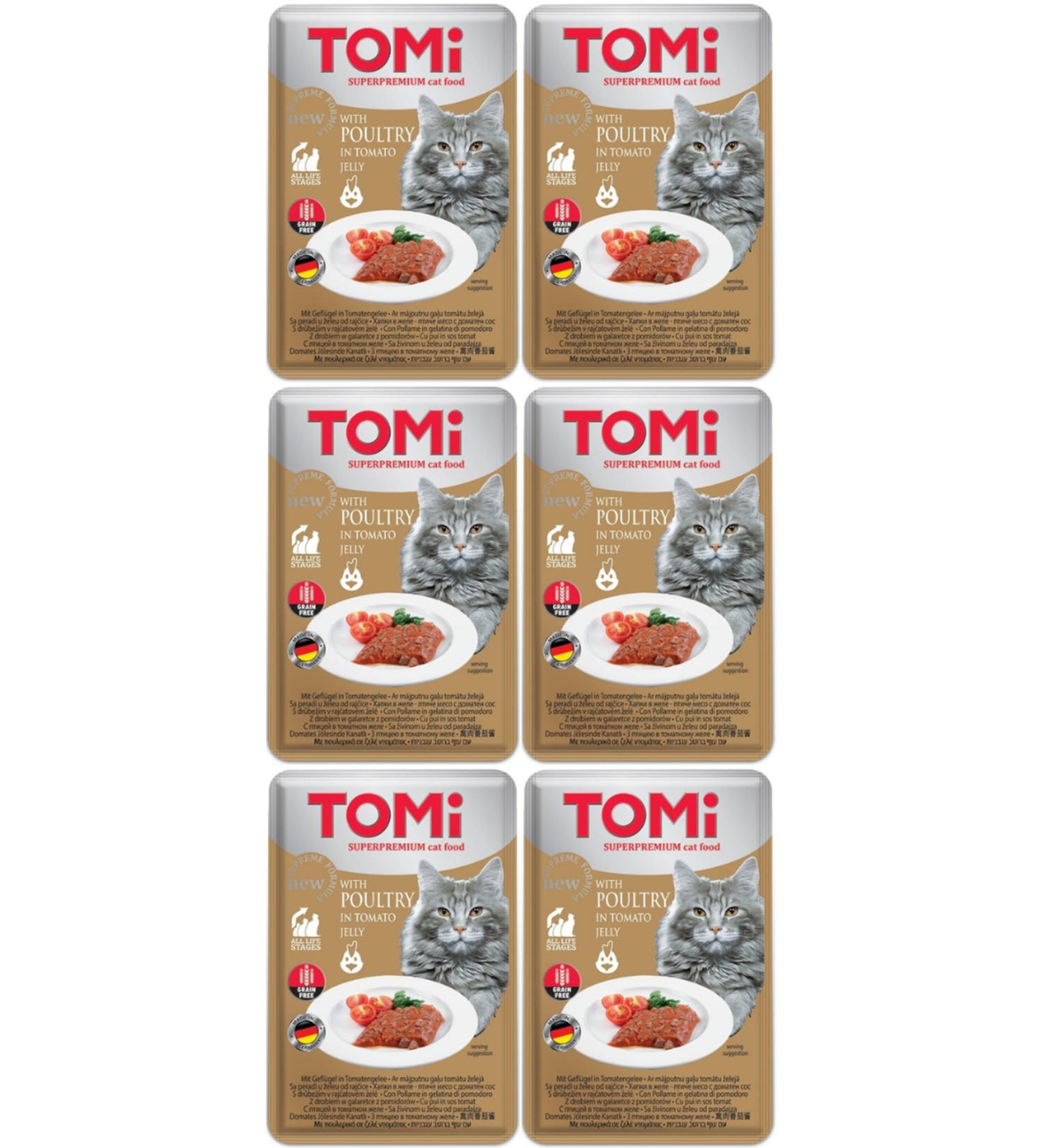 Tomi Pate Poultry and Tomato Adult Cat Canned Food 100gr - 6 Pieces