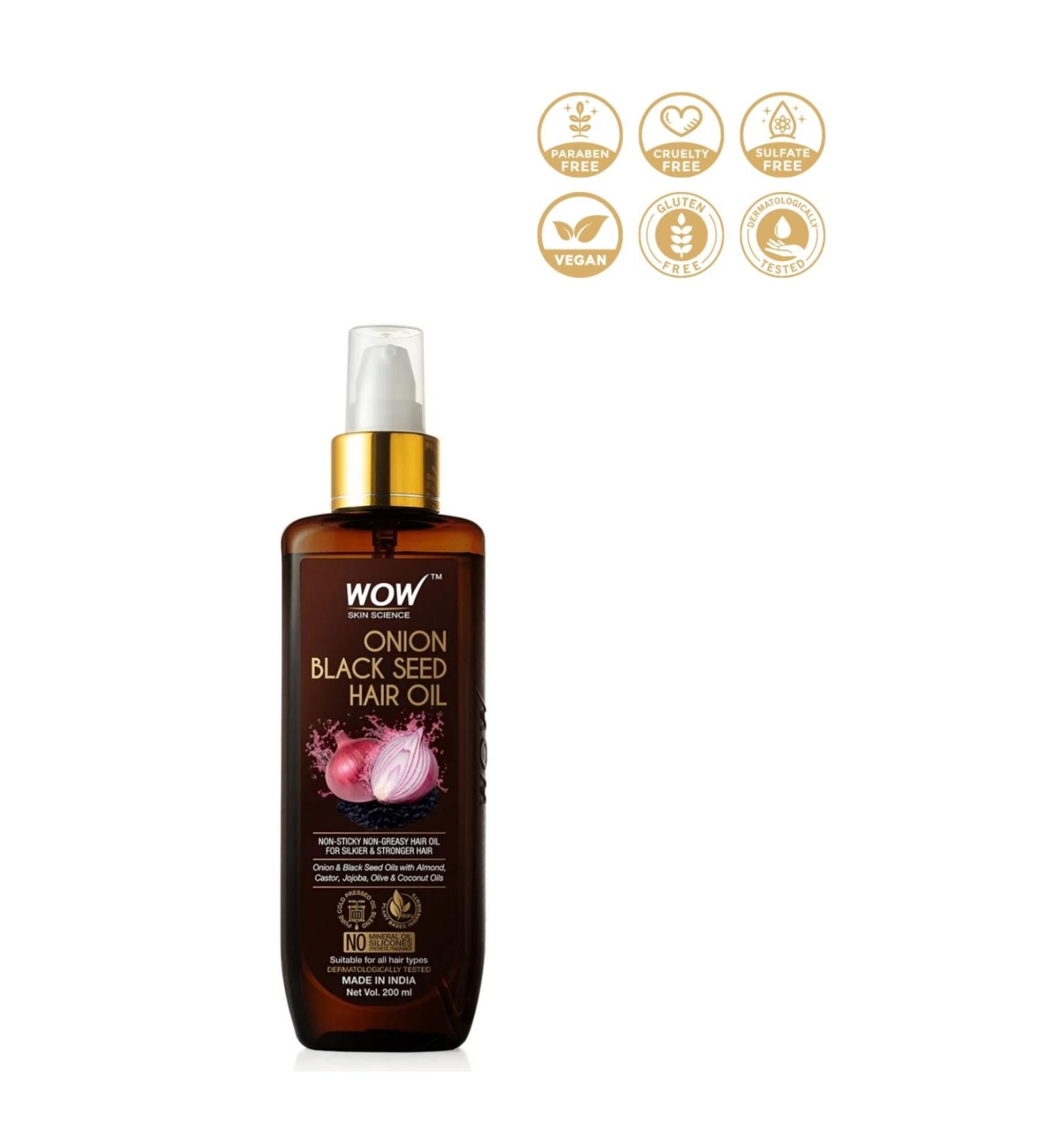 WOW Skin Science Red Onion Hair Oil- 9 Natural INGREDIENTS 200ML