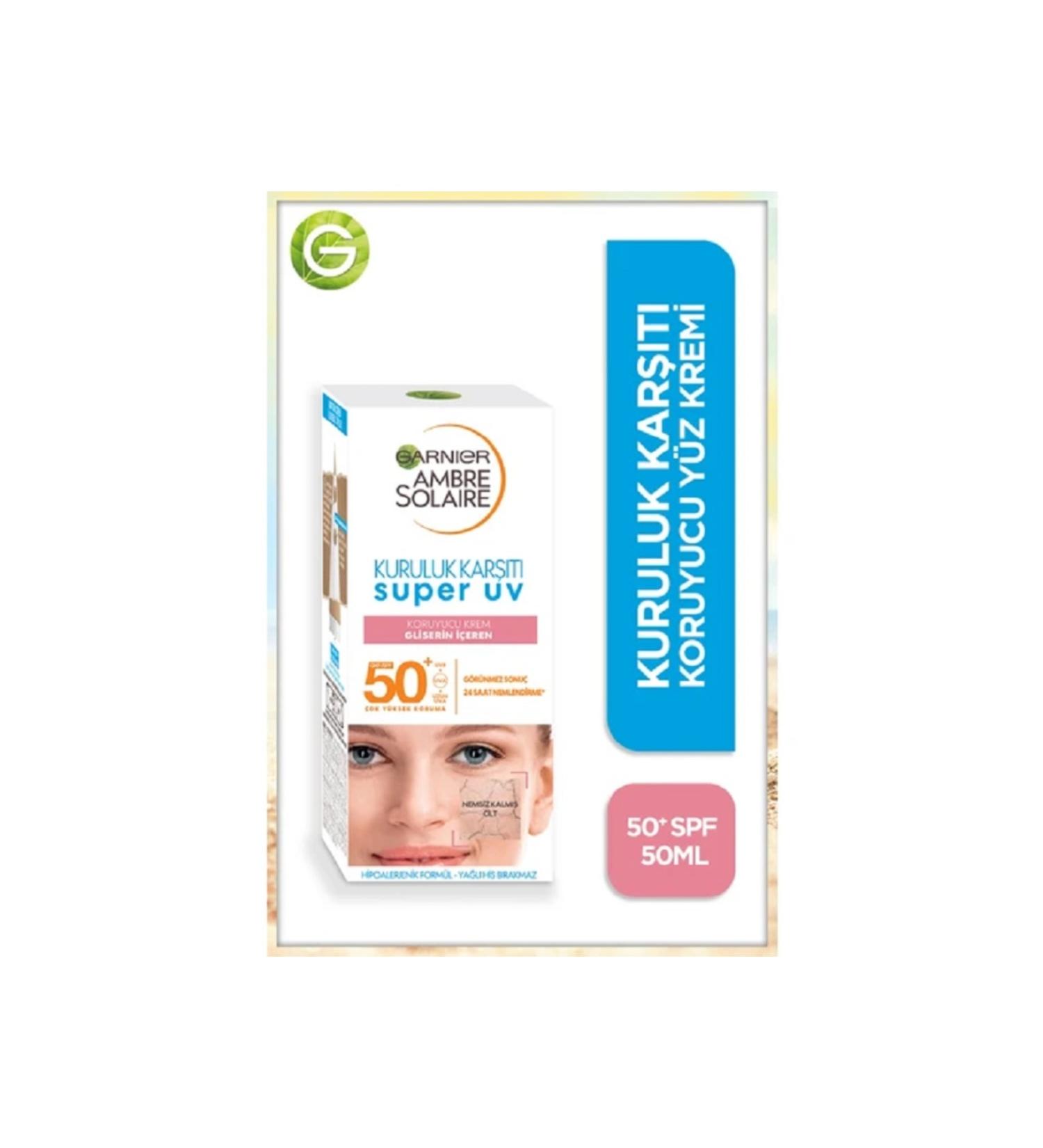 Garnier Ambre Solaire Sensitive Advanced Anti-Dryness Sunscreen Face Cream SPF50+ 50 ml - Buy Online on GoSupps.com