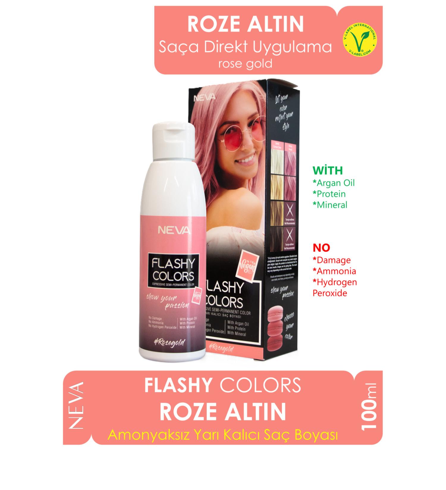 Flashy Colors Flashy Color Rose Gold 100ml Vegan Direct Applied Hair Dye - Buy Online on GoSupps.com