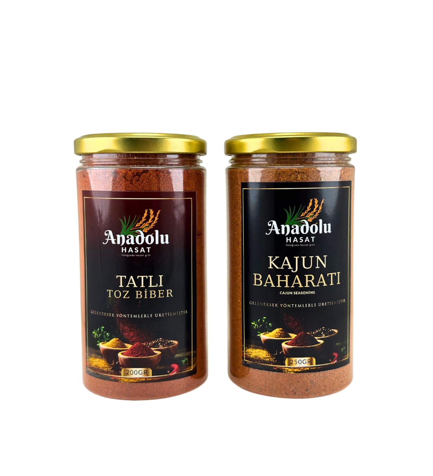 ANATOLIAN HASAT 2 Piece Set-Cajun Spice 250Gr-Sweet Pepper Powder 200Gr Jar - Buy Online on GoSupps.com