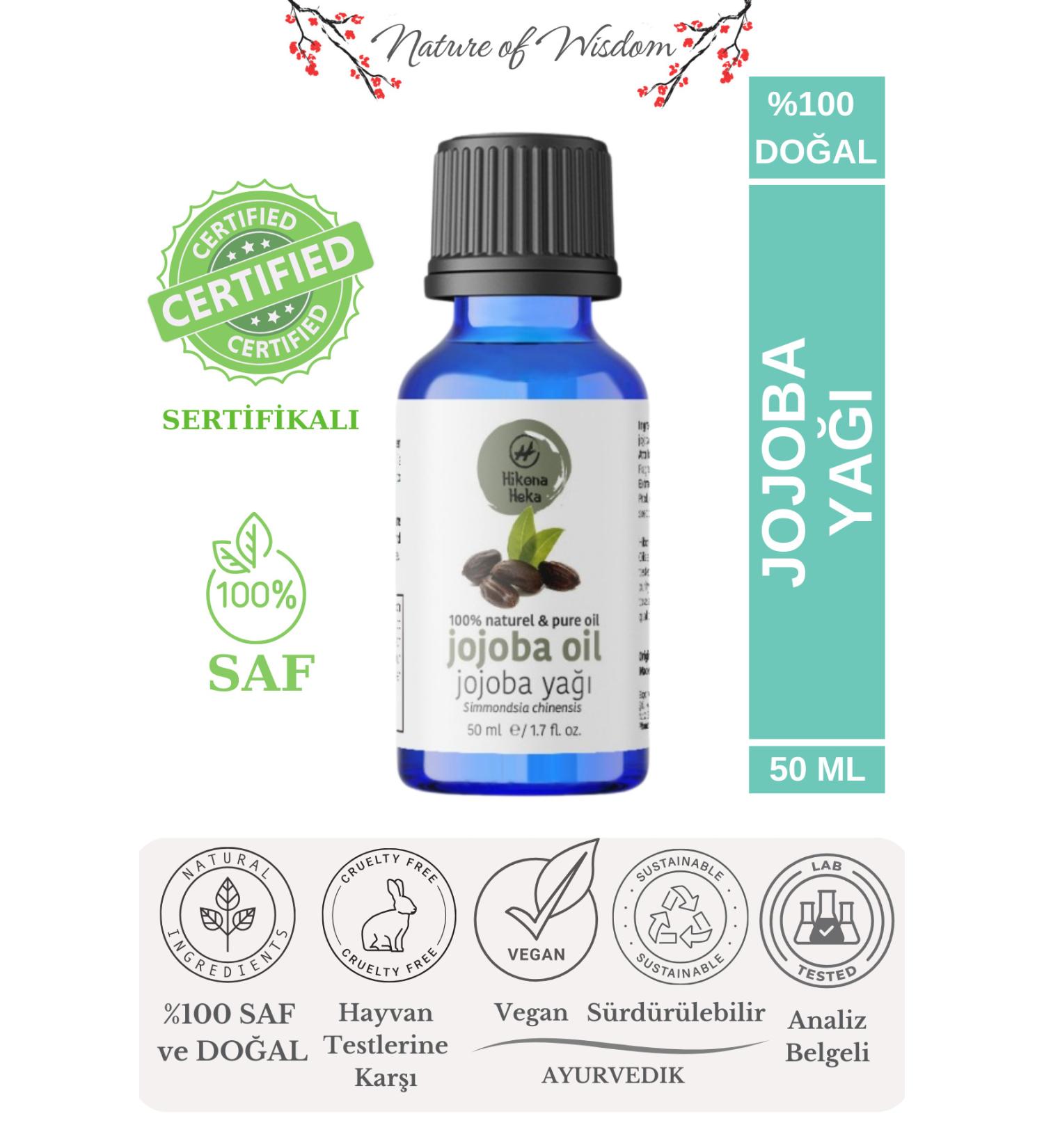 Hikona Heka Jojoba Oil (JOJOBA OIL) 0 Pure and Natural Cold Pressed 50 ml