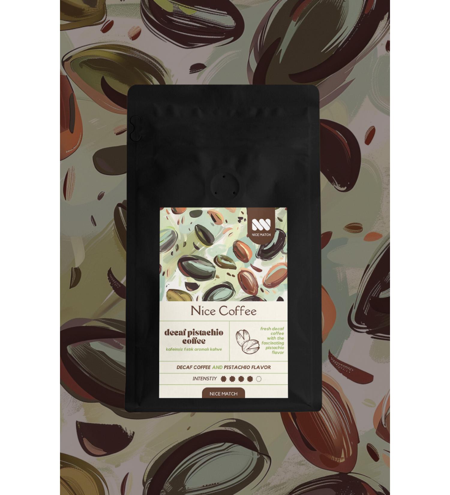 Nice Match Decaf Pistachio Coffee Decaffeinated Pistachio Flavored Filter Coffee 200 Gr - Buy Online on GoSupps.com