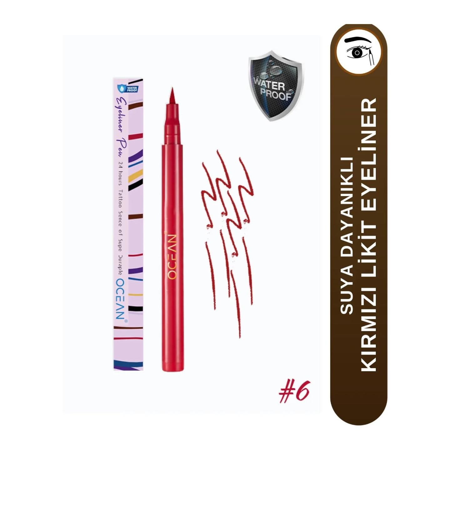 Burity Red Eyeliner Liquid Pencil Eyeliner Waterproof Intense Pigment