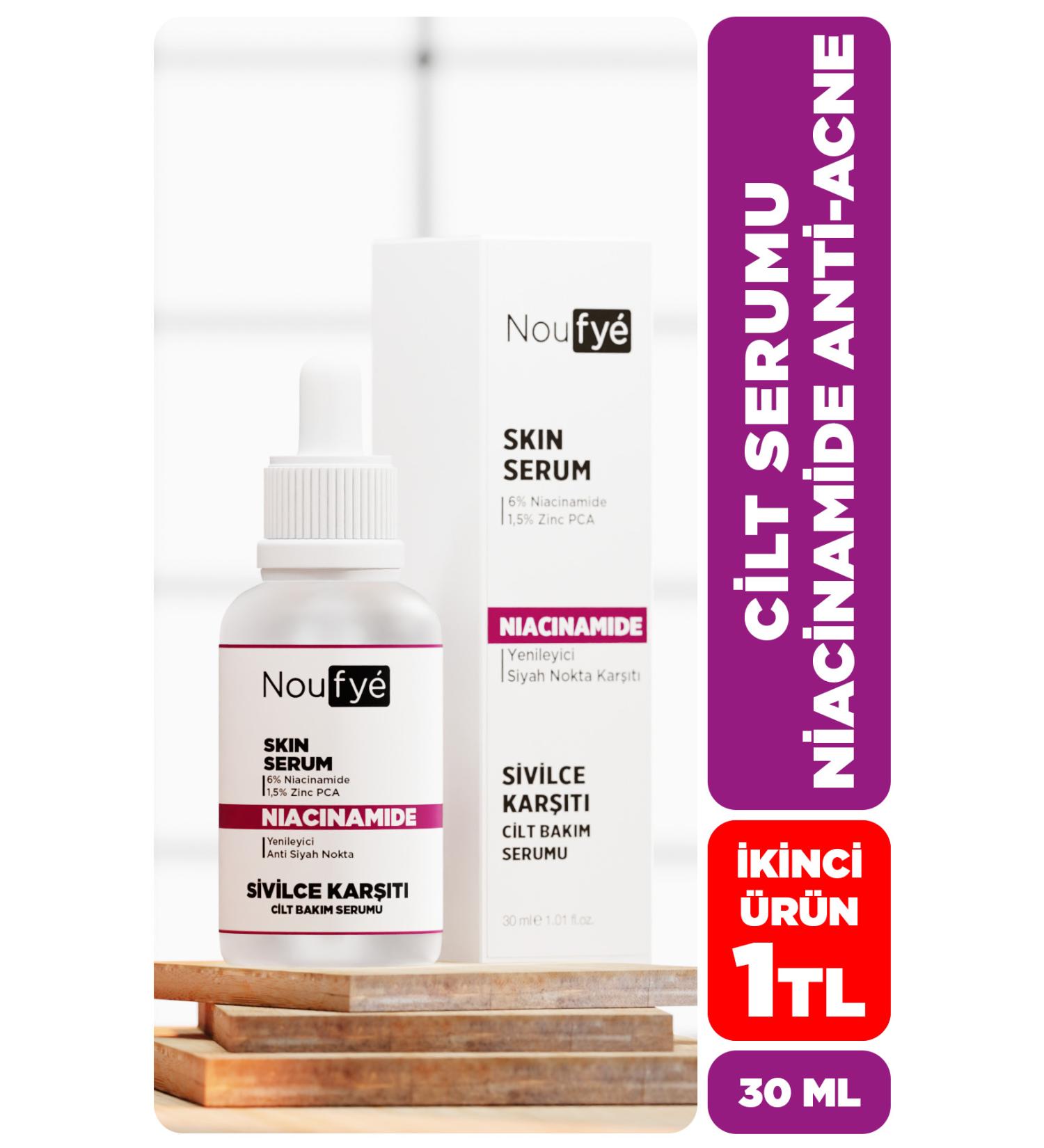 NOUFYE Anti-Blackhead and Acne Niacinamide Skin Care Serum 30 Ml (Niacinamide 6% + Zinc PCA 1.5%) - Buy Online on GoSupps.com