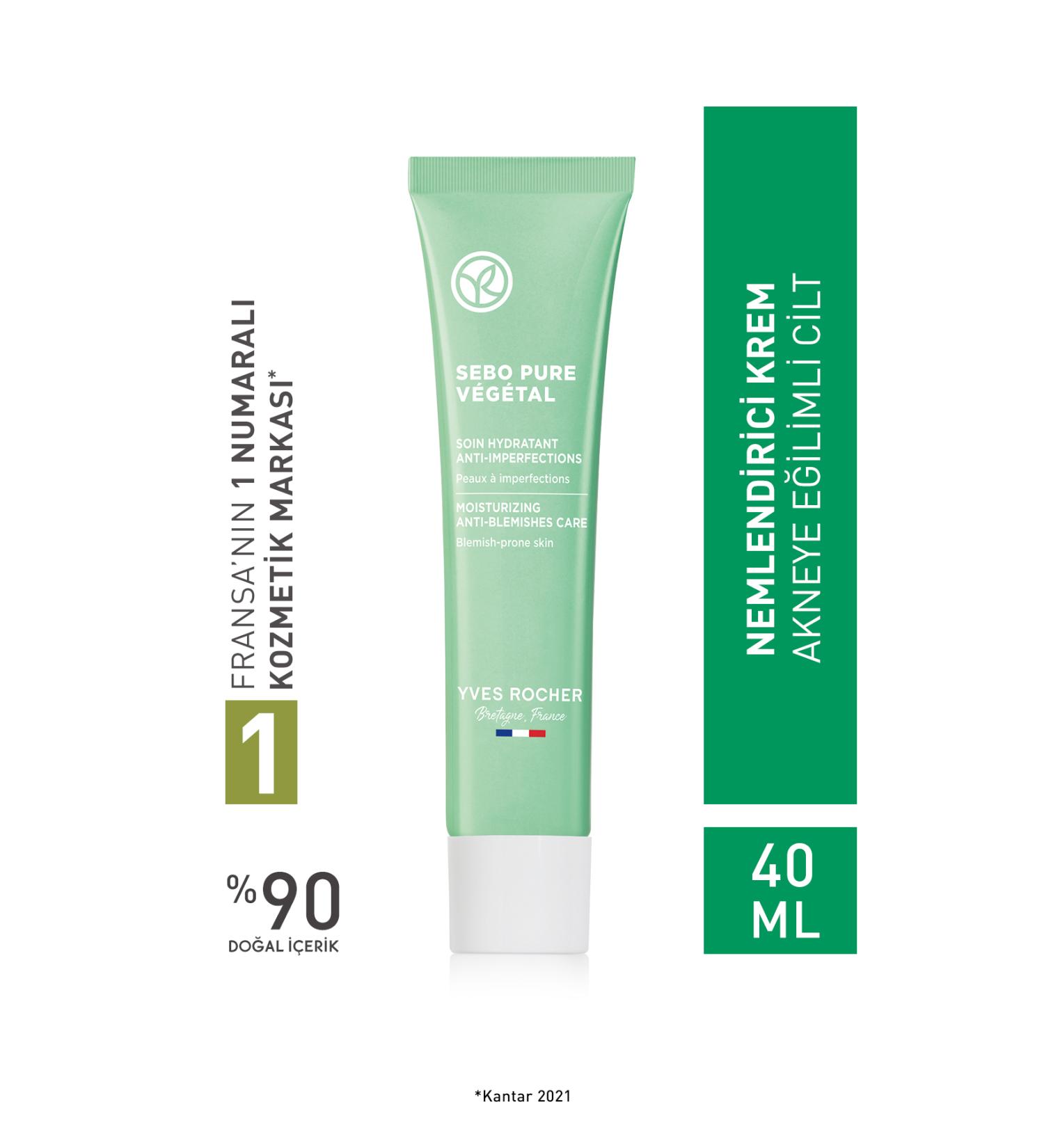 Yves Rocher Moisturizing and Soothing Care Cream for Acne-Prone Skin-40g D.Center1379