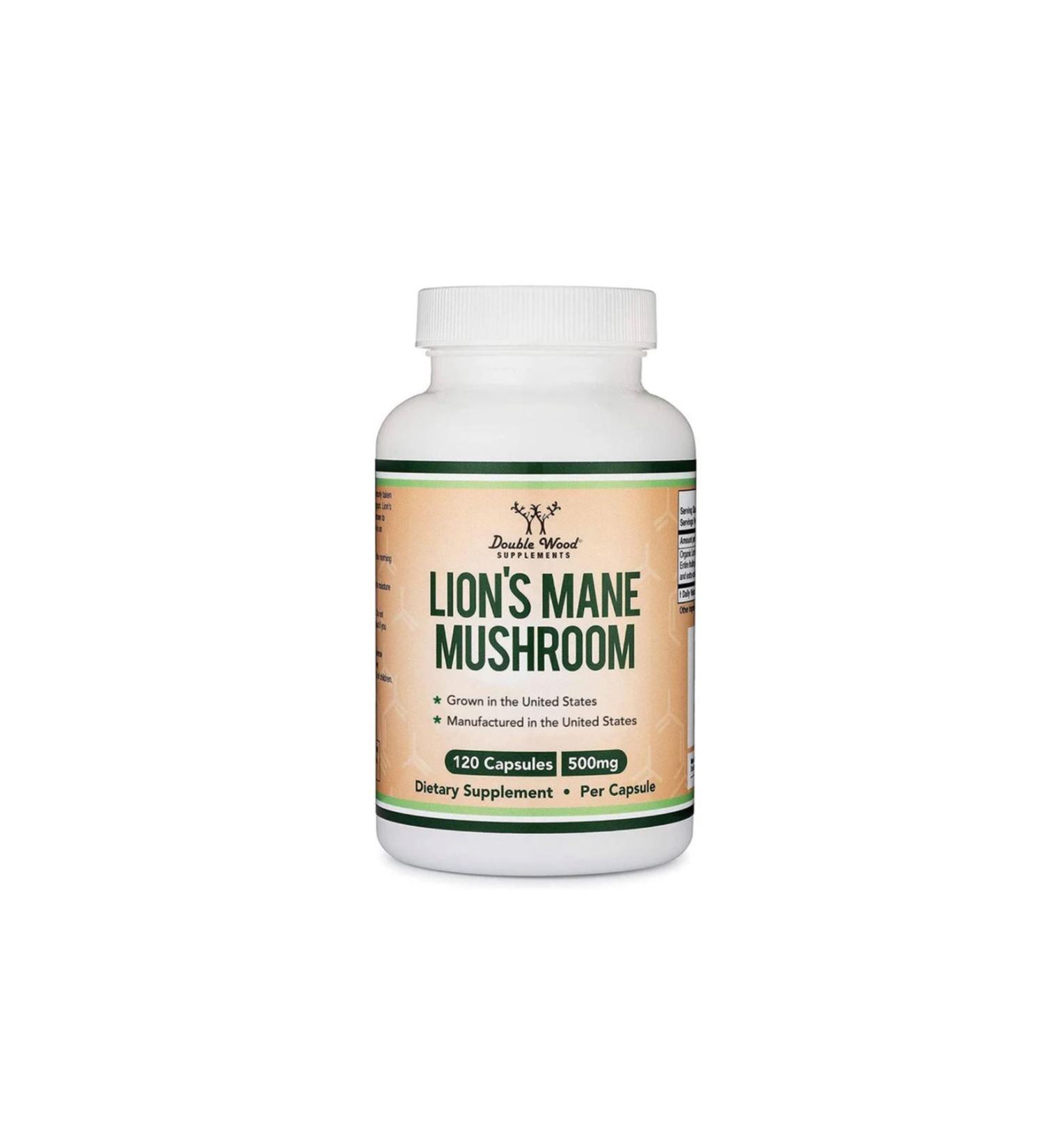 DOUBLE WOOD Lions Mane Mushroom 500mg 120 Capsules - Buy Online on GoSupps.com