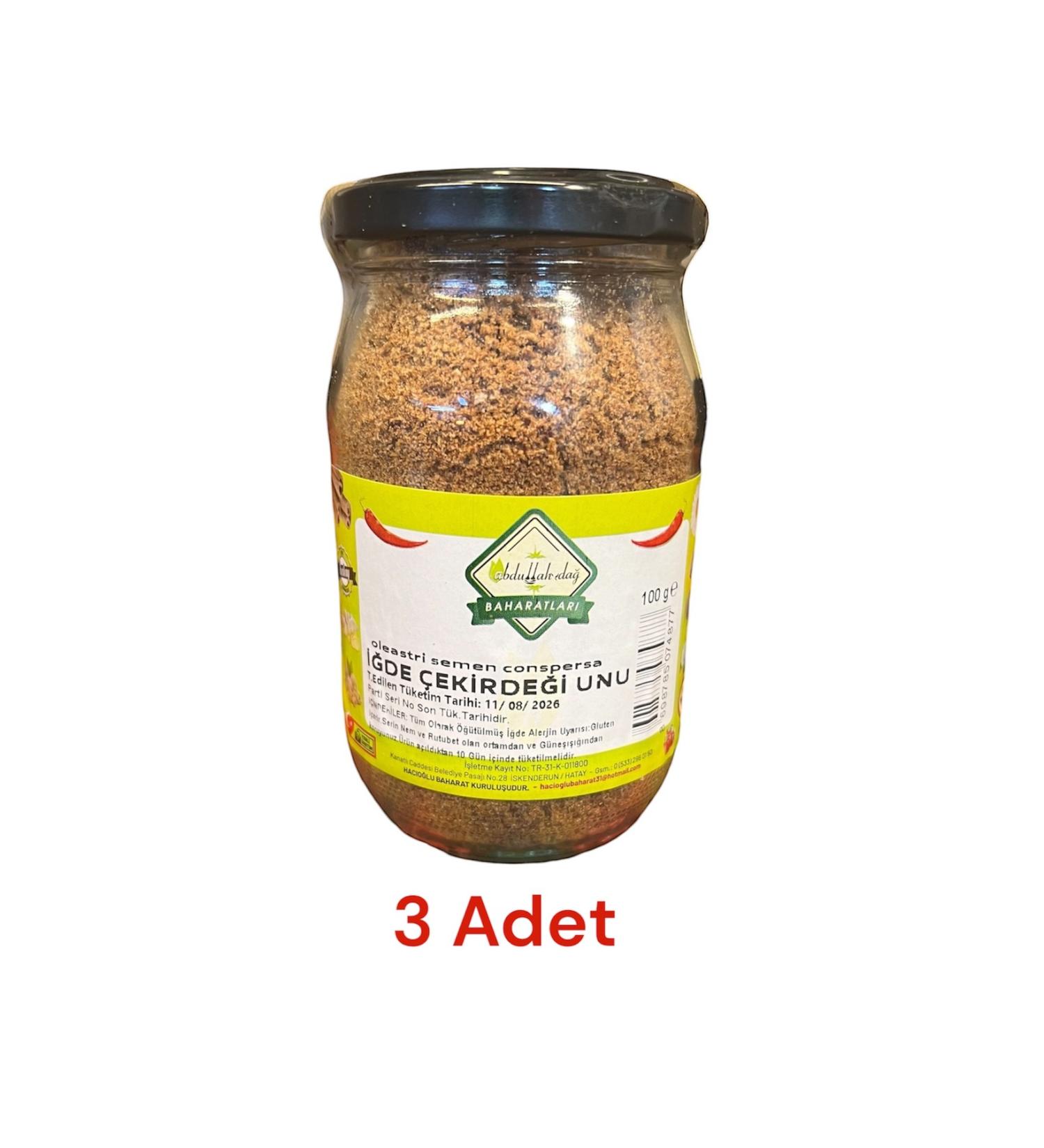 ABDULLAH DA Natural Ground Oleaster Seed Flour Powder Oleaster Powder 100 gr x 3 Pieces