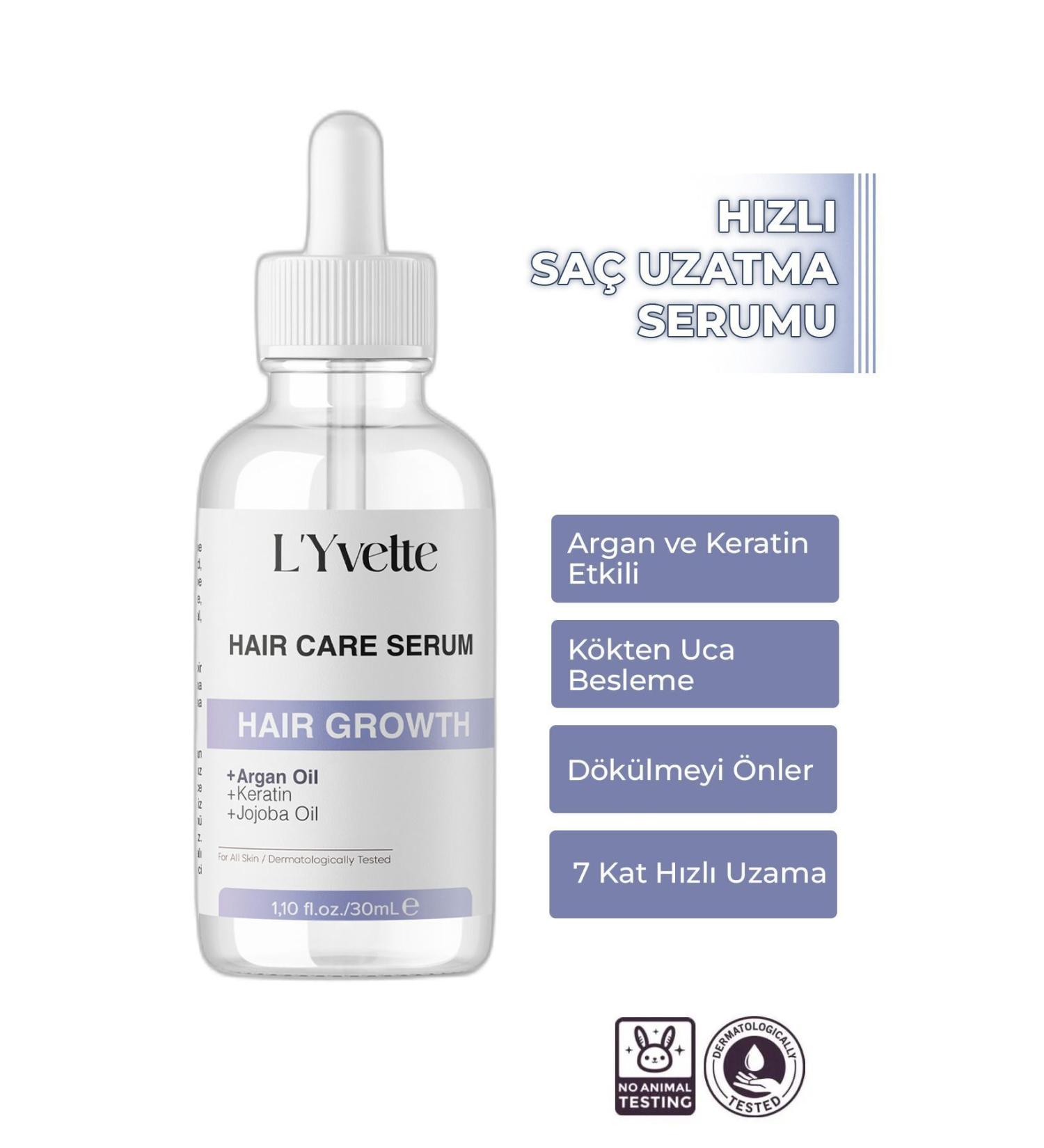 LYvette Hair Growth Serum for Slow Growing and Extremely Damaged Hair with Argan and Keratin Essence - Buy Online on GoSupps.com