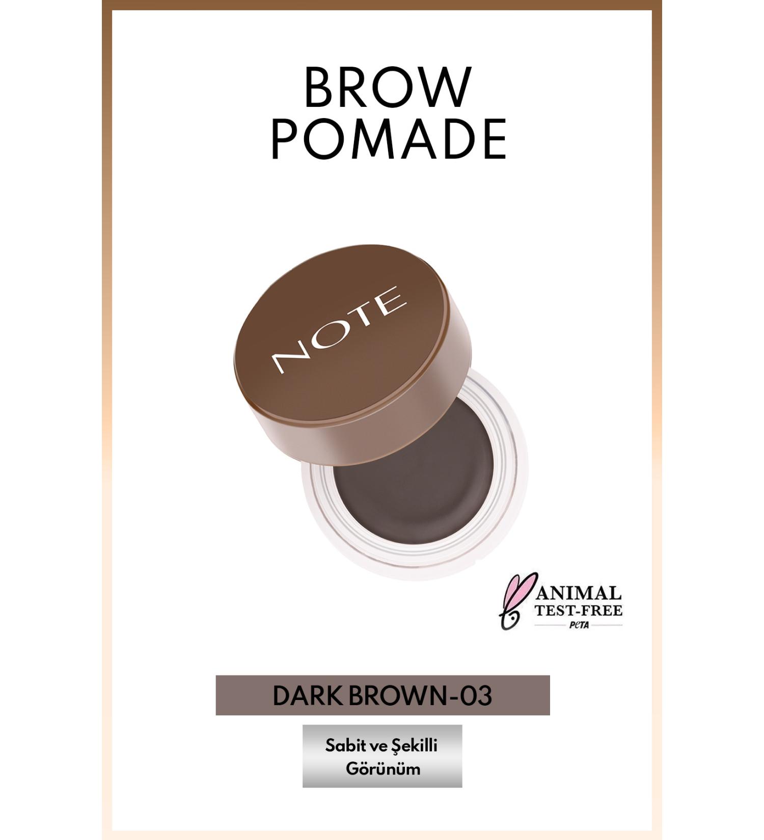 Note Cosmetics Brow Pomade Permanent Eyebrow Pomade - 03 Dark Brown - Buy Online on GoSupps.com