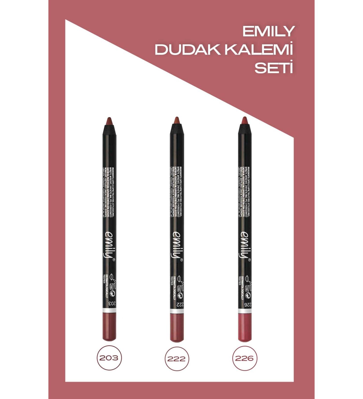 Golden Rose Emily Lip Pencil Set of 3 No: 203-222-226 - Buy Online on GoSupps.com