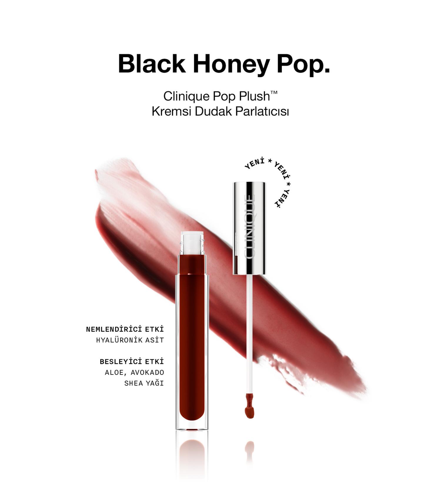 Clinique Pop Plush Creamy Lip Gloss - Black Honey Pop - Buy Online on GoSupps.com
