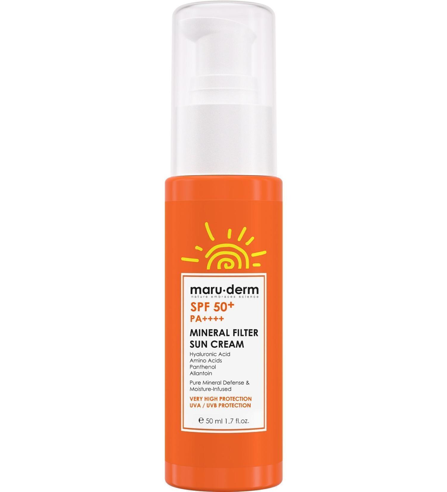 Maru.Derm Sun Cream | SPF 50+ 0 Mineral Filter Sun Cream 50 ML - Buy Online on GoSupps.com