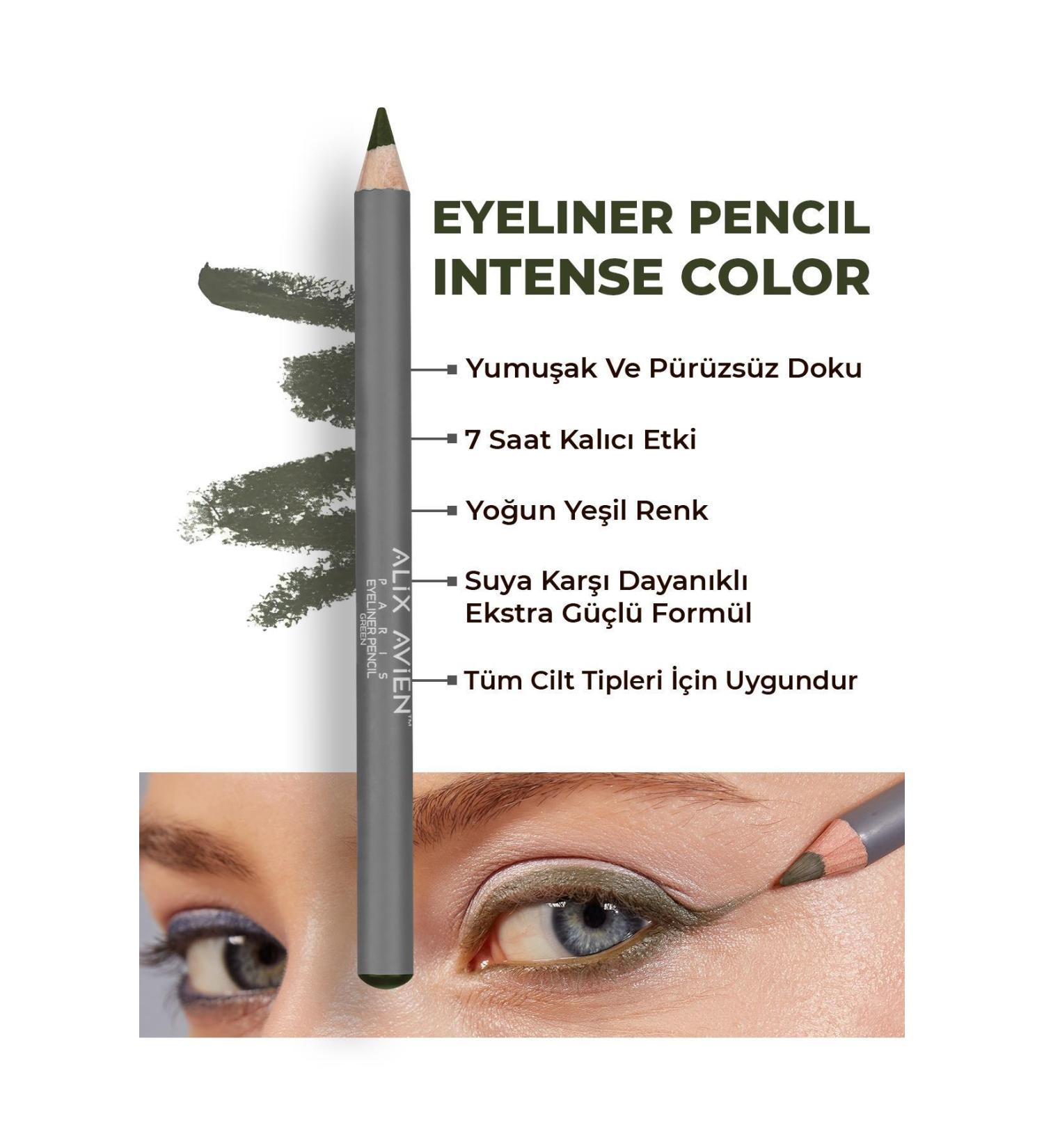 Alix Avien Green Eyeliner Pencil - Intense Color - Creamy Texture - Lasting Effect Up to 7 Hours - Eyeliner Pencil Green - Buy Online on GoSupps.com