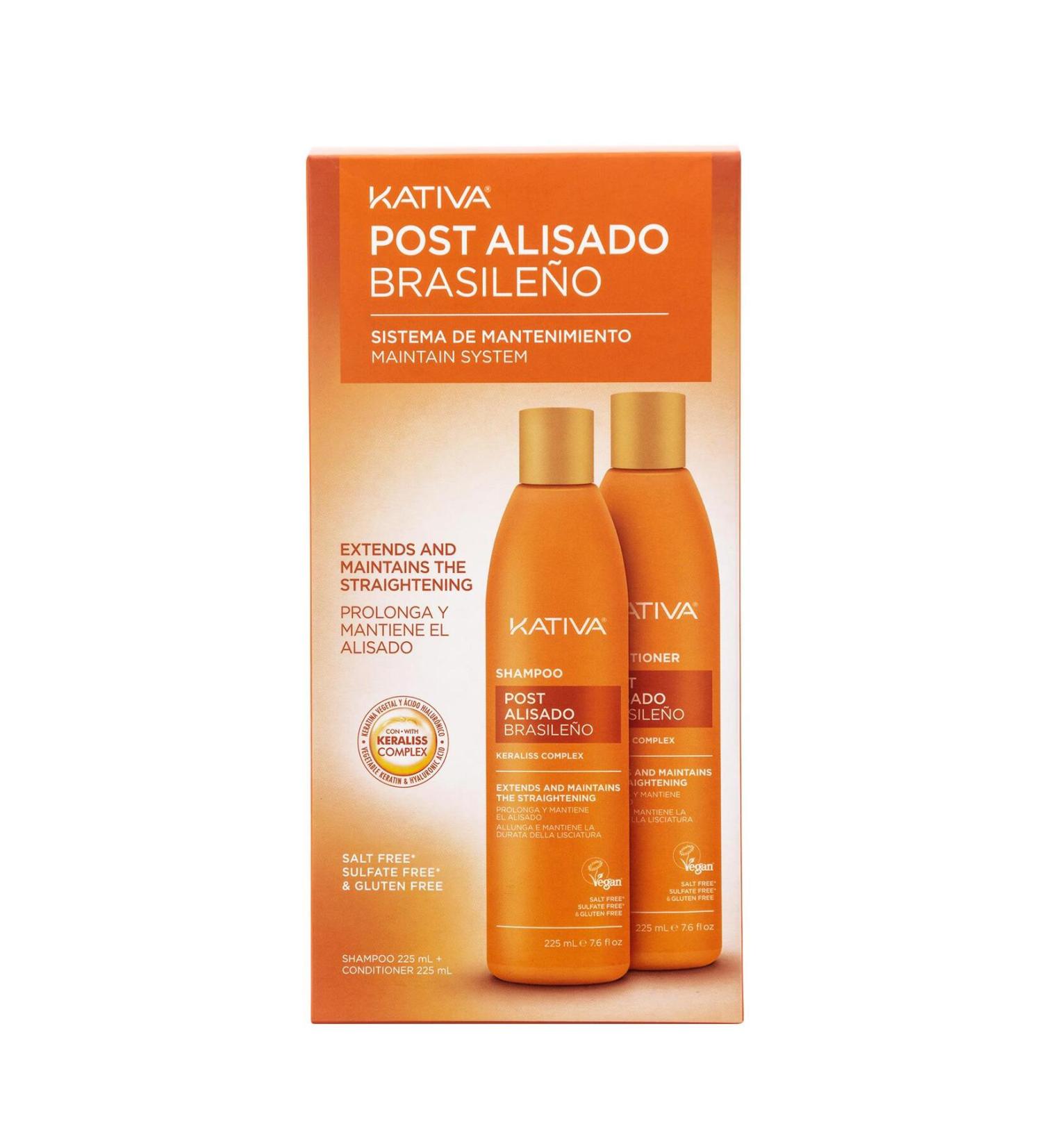 Kativa Post Alisado Hair Straightening Effect Set of 2 - Shampoo 225ML and Conditioner 225ML - Buy Online on GoSupps.com