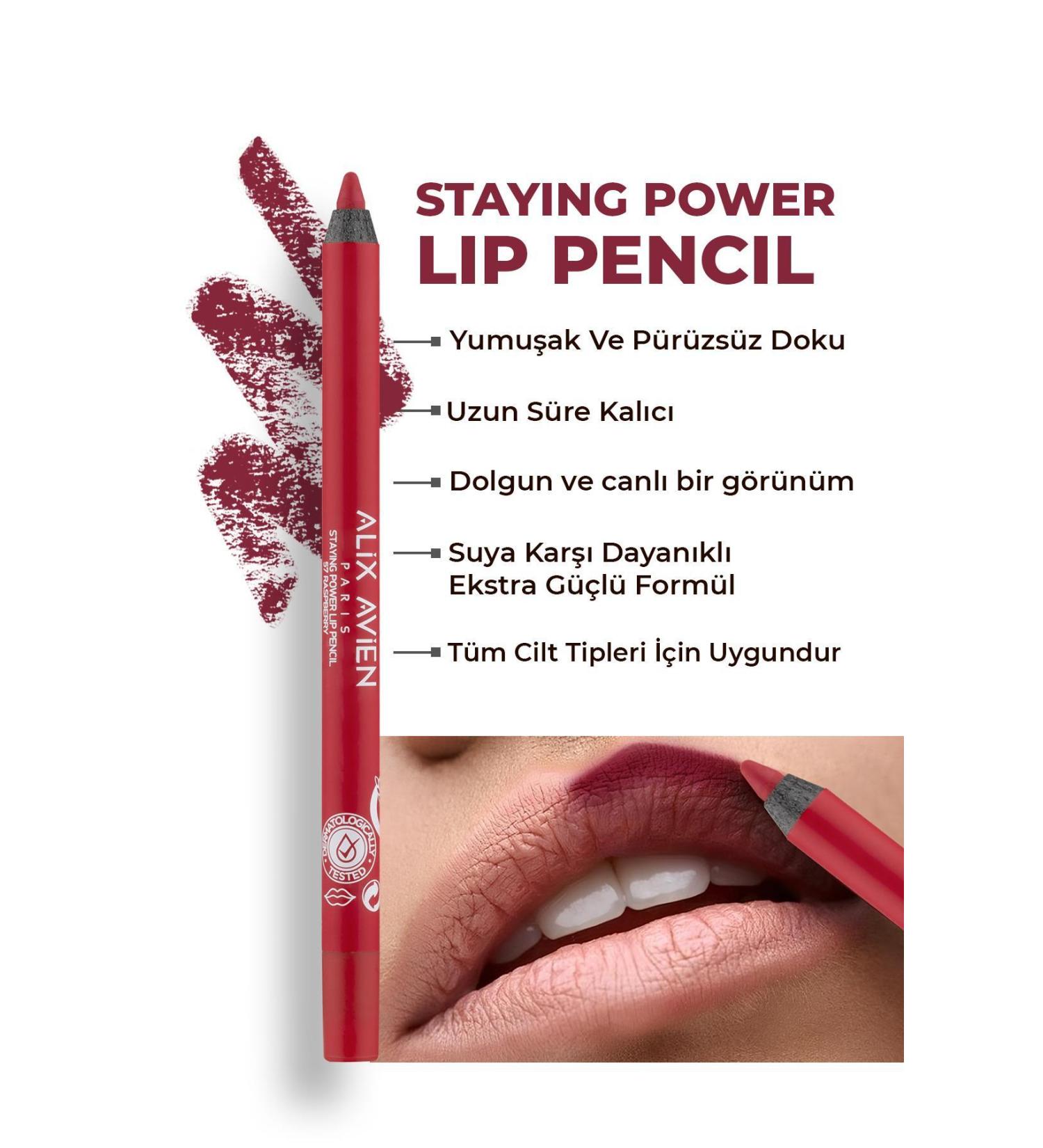 Alix Avien Long-Lasting Waterproof Lip Pencil - Staying Power Lip Pencil 57 Rasberry - Buy Online on GoSupps.com