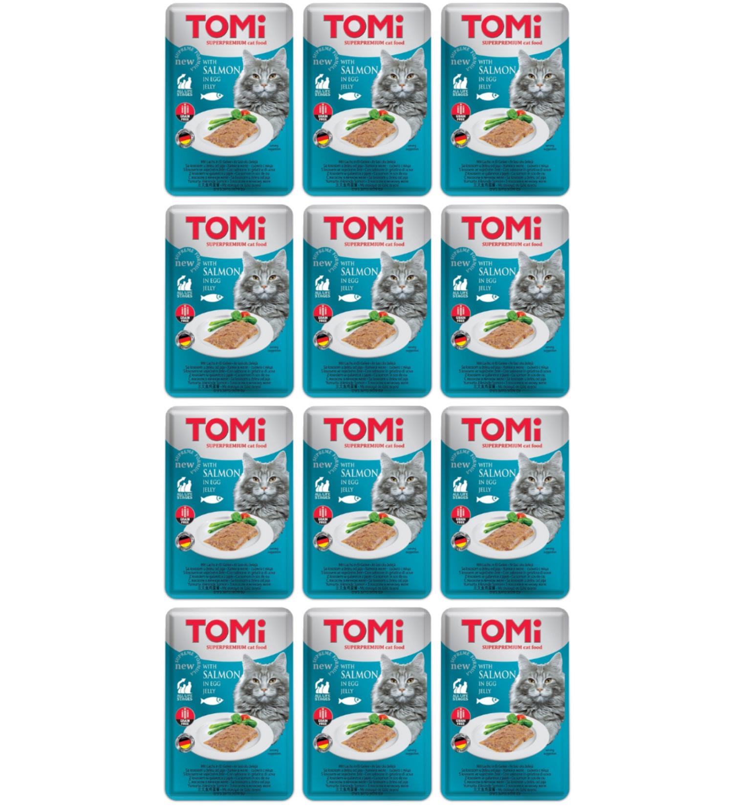 Tomi Pate Adult Cat Canned Food with Salmon and Egg 100gr - 12 Pieces
