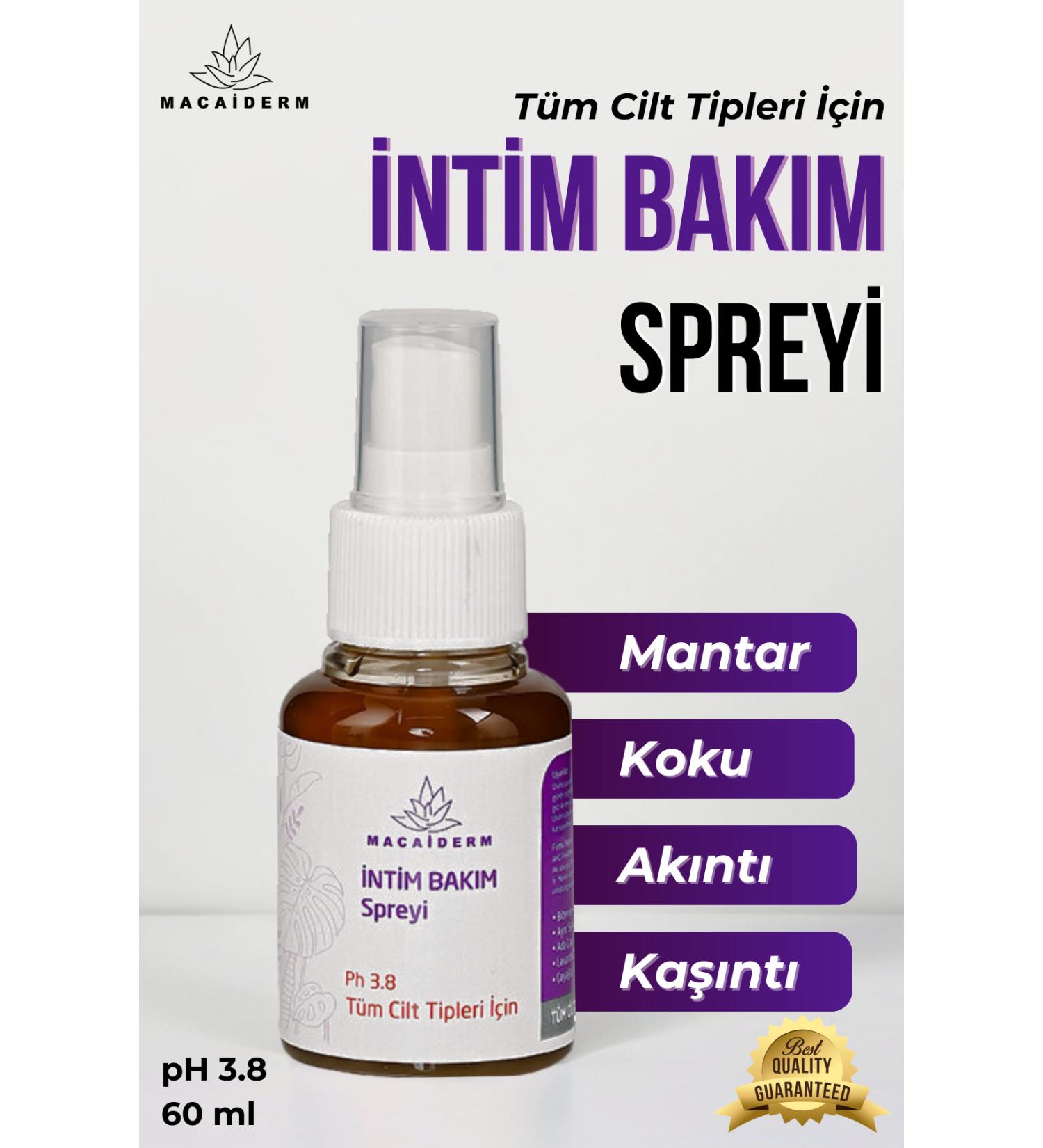 Macaiderm Ph Balanced Odor Fungus Itching and Discharge Eliminator Intimate Care Spray for Genital Area 60ml - Buy Online on GoSupps.com