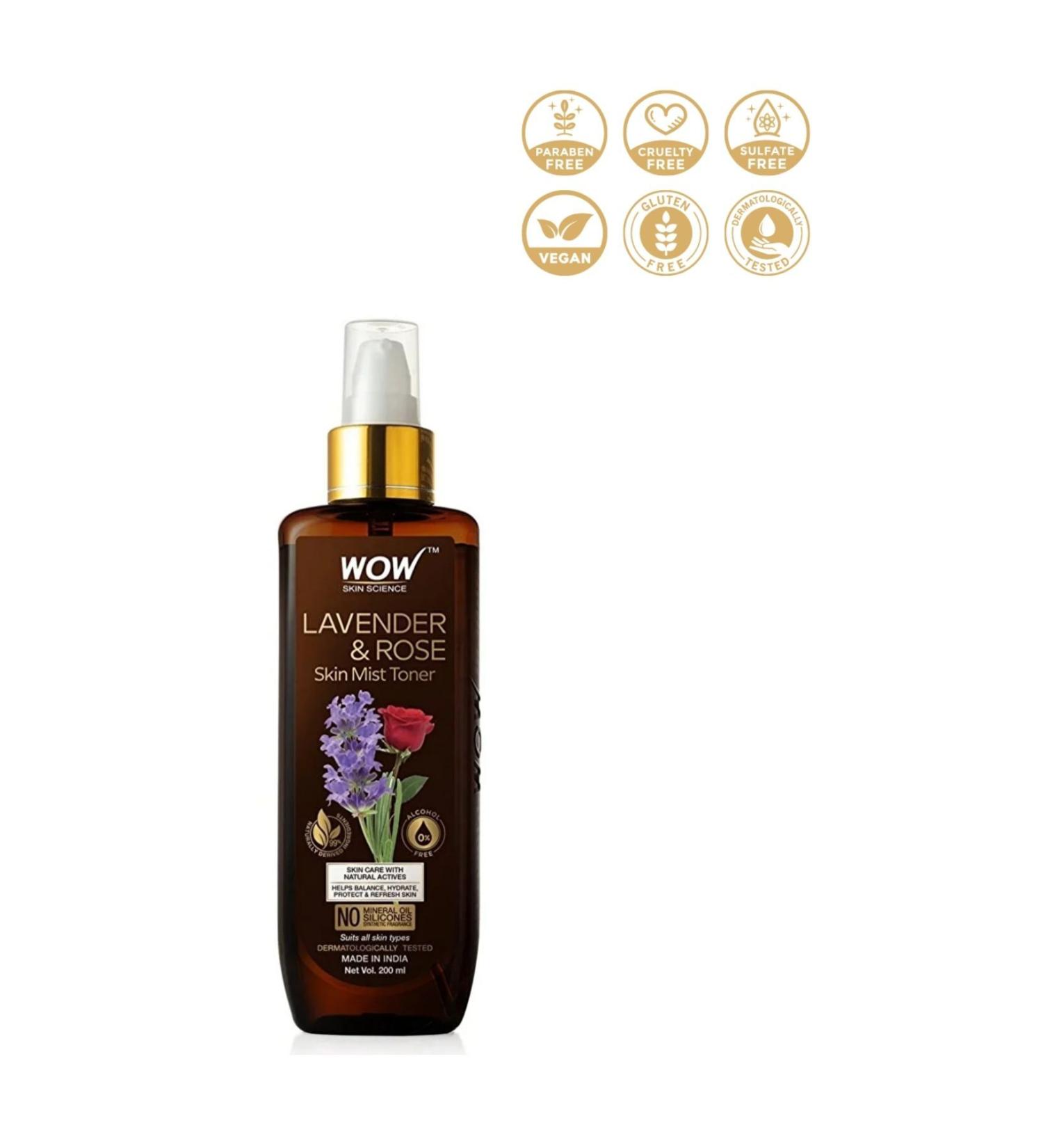 WOW Skin Science Mist Tonic Lavender-rose Essence %0 Alcohol - Natural Content - 200ml - Buy Online on GoSupps.com