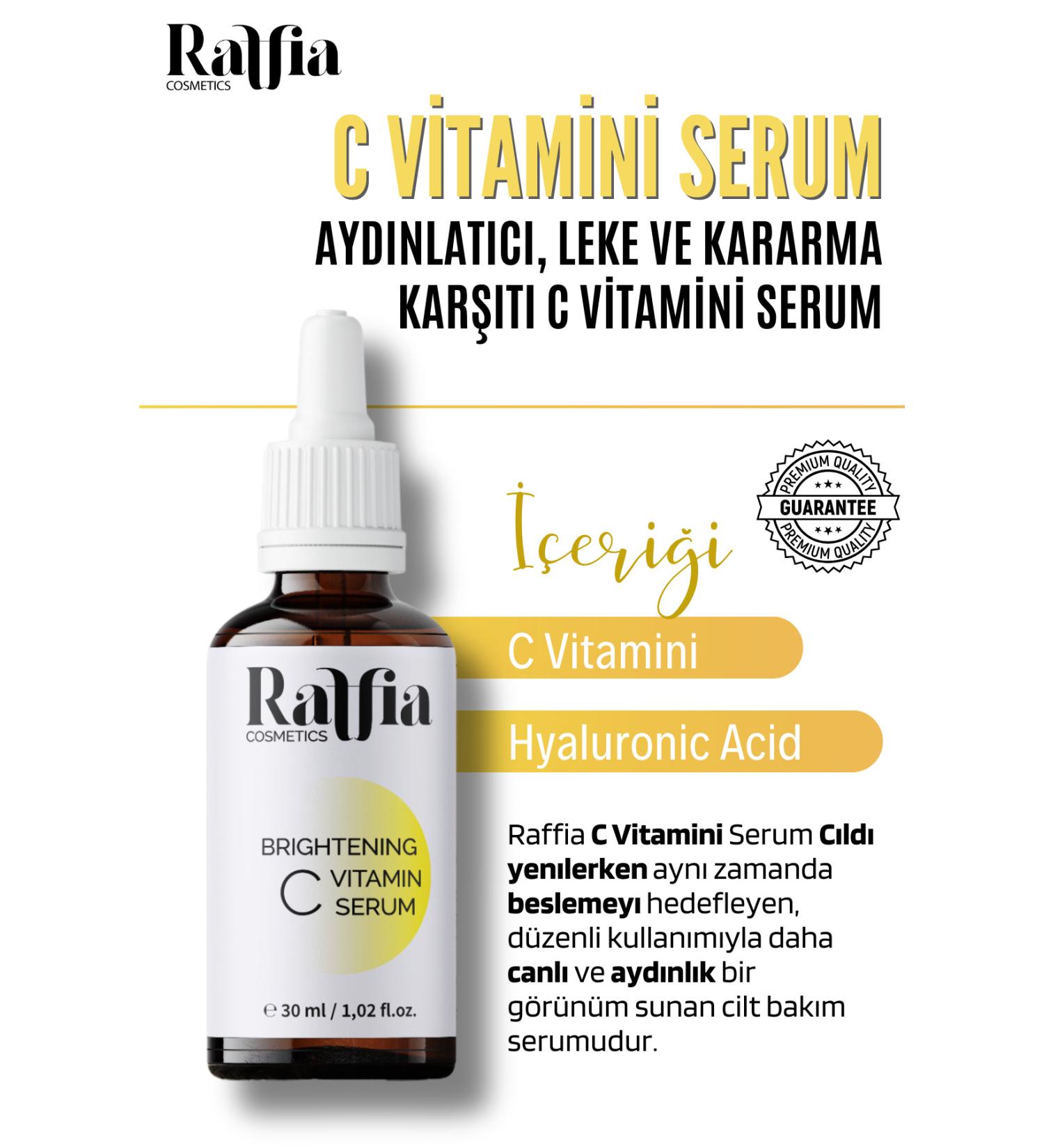 Raffia Cosmetics Brightening Anti-Spot and Anti-Darkening Vitamin B3 Intensive Vitamin C Serum 30ml - Buy Online on GoSupps.com