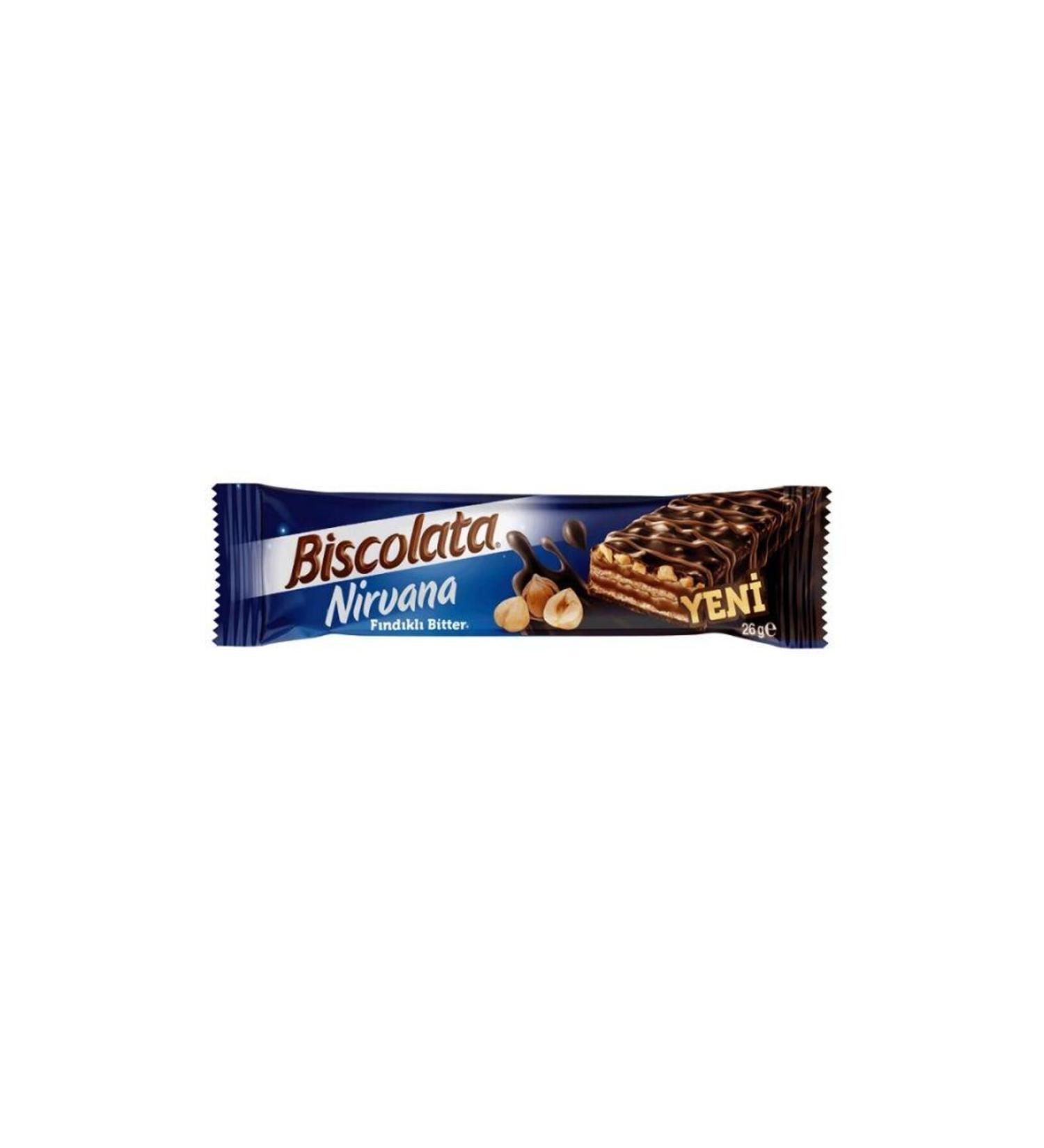 len Nirvana Hazelnut Bitter Wafer 26 Gr. (24 PIECES)