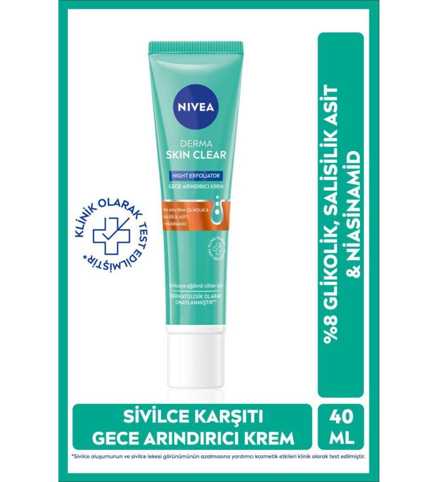 NIVEA Clear Exfoliator Night Cleansing Cream 40ml Anti Acne BLK WW6