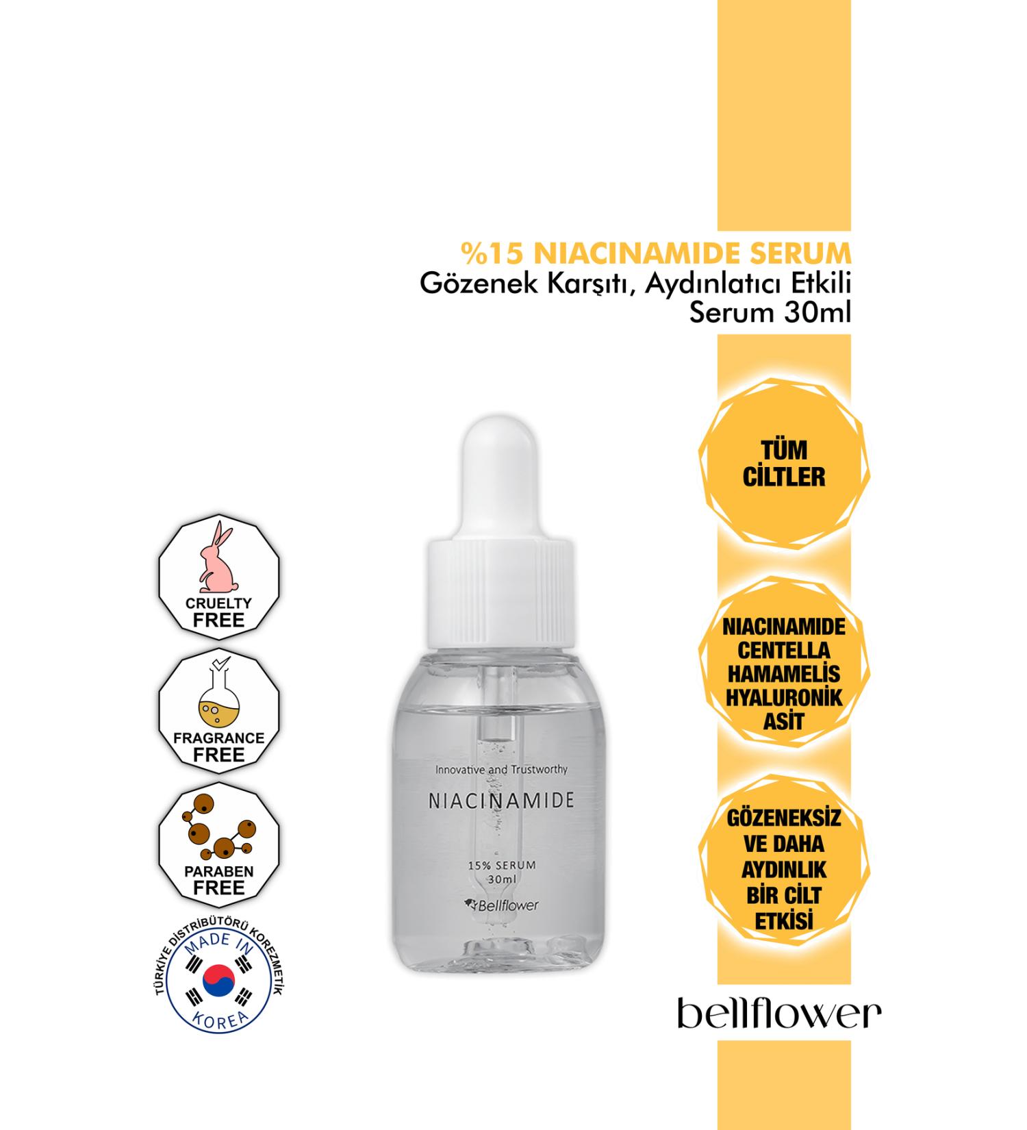 Bellflower Niacinamide and Centella Anti-Pore Skin Brightening Effective Serum 30ml