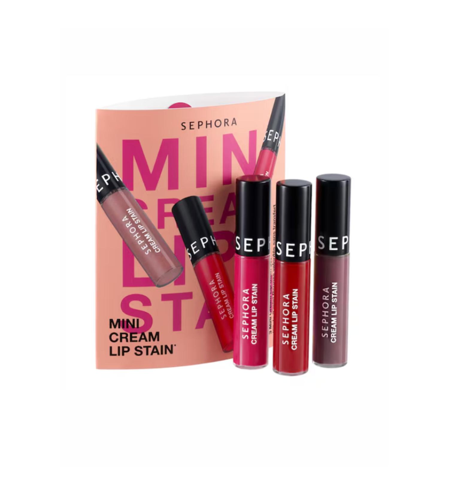 SEPHORA COLLECTION Mini Cream Lip Stain - 3-pack velvet finish smudge-proof mini lipstick set - Buy Online on GoSupps.com