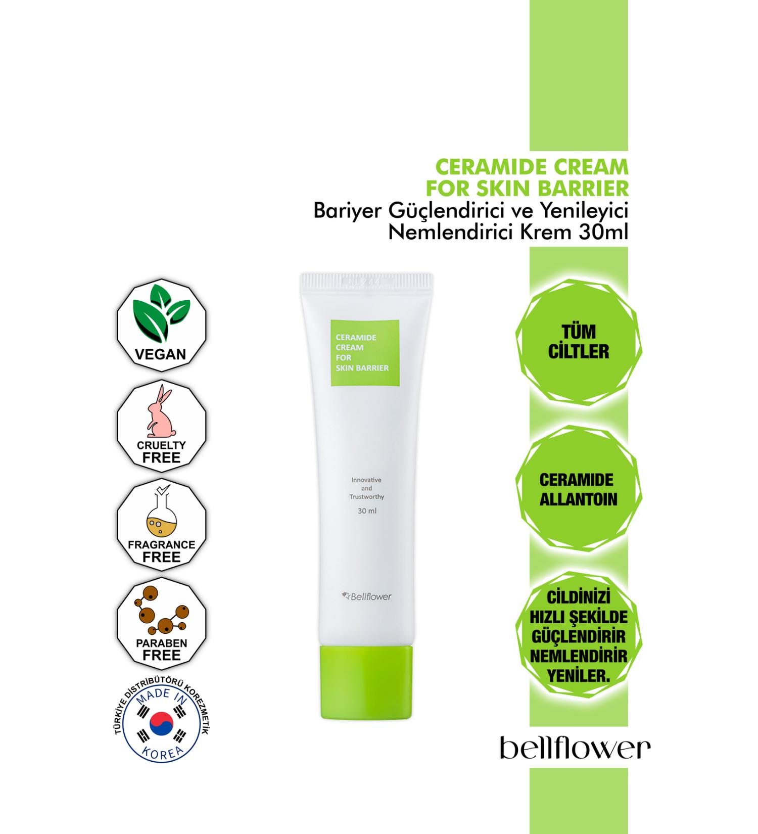 Bellflower Ceramide Barrier Strengthening Regenerating Repairing and Moisturizing Cream 30ml