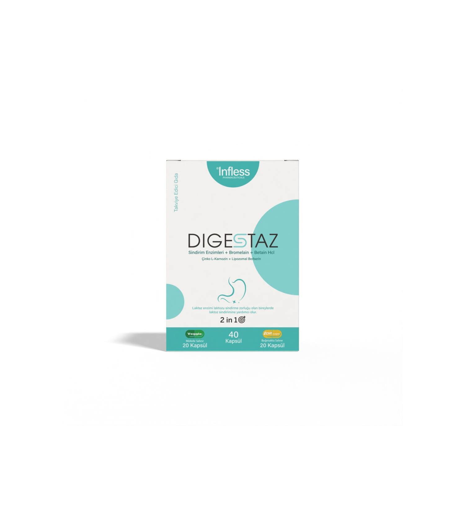 infless Digestase Digestive Enzymes + Bromelain + Betaine HCL + Liposomal Berberine + Zinc L-Carnosine - Buy Online on GoSupps.com